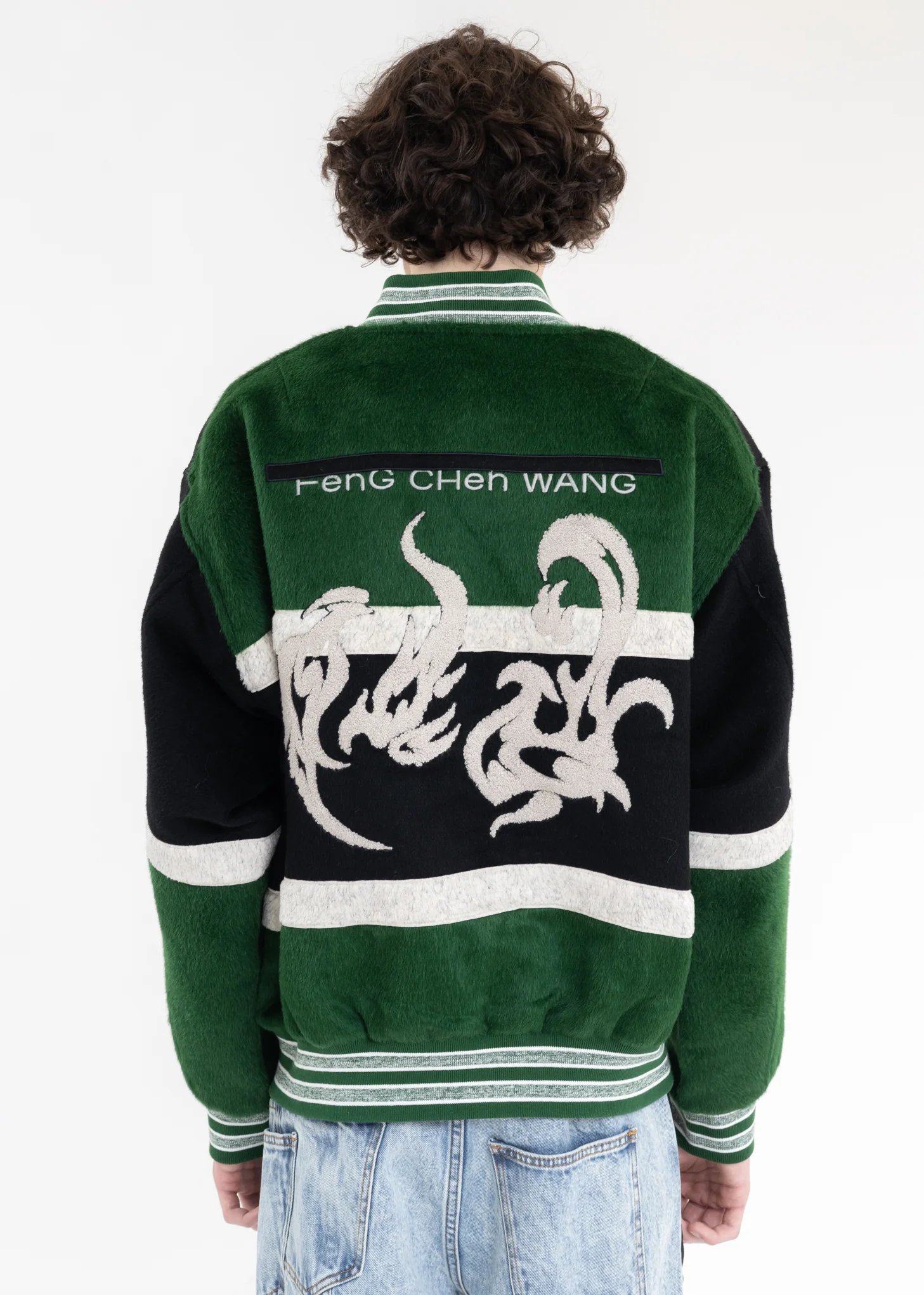 Green Phoenix Embroidered Bomber Jacket - Image 2