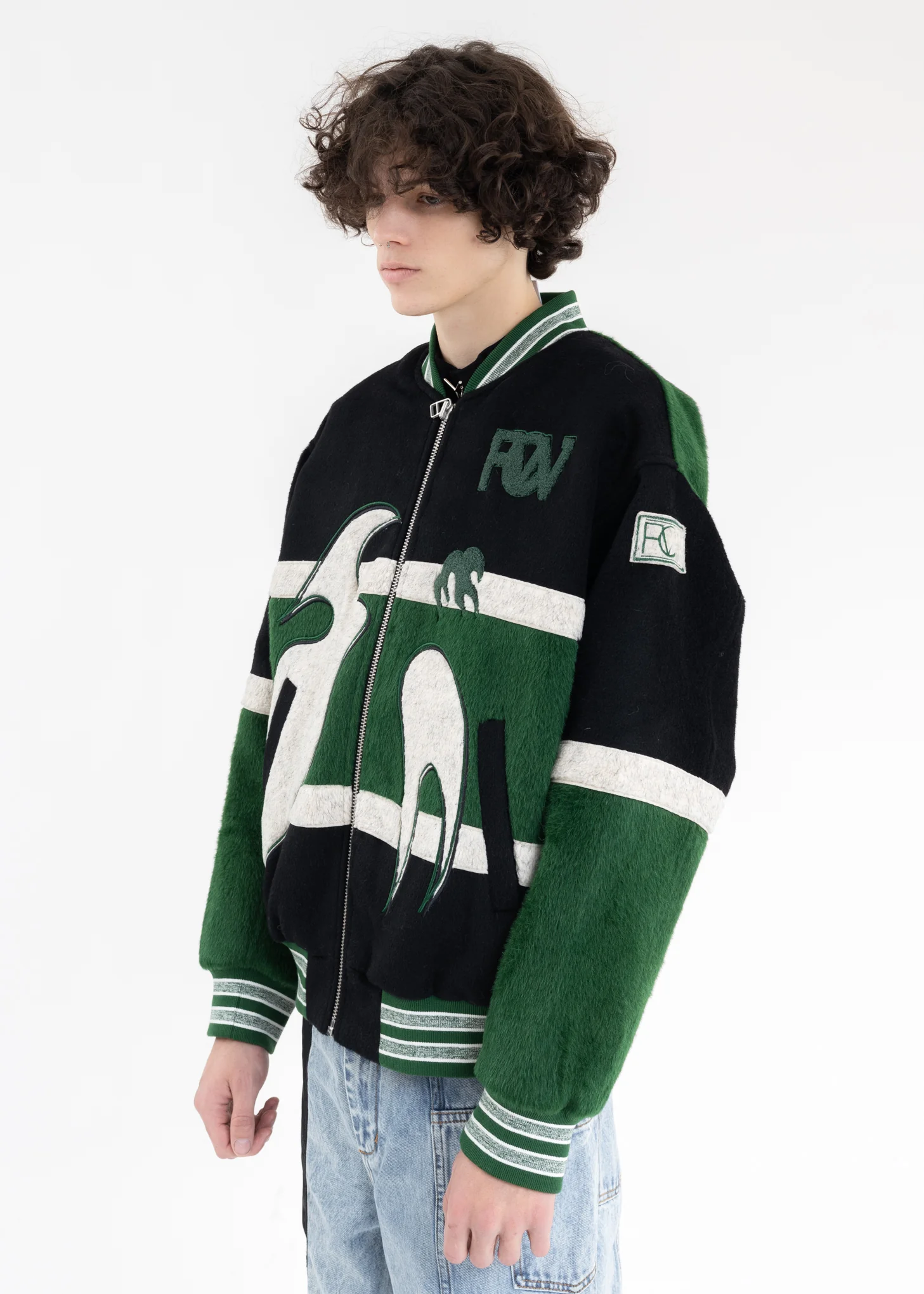 Green Phoenix Embroidered Bomber Jacket - Image 3