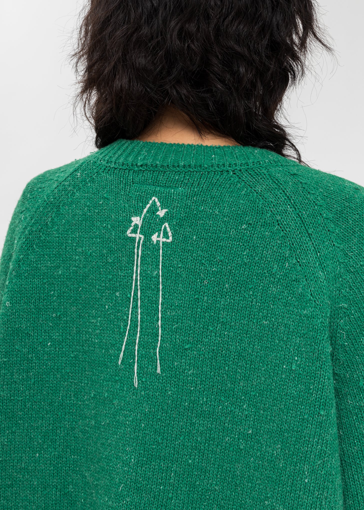 Green Recycle Wool Cable Cardigan - Image 4
