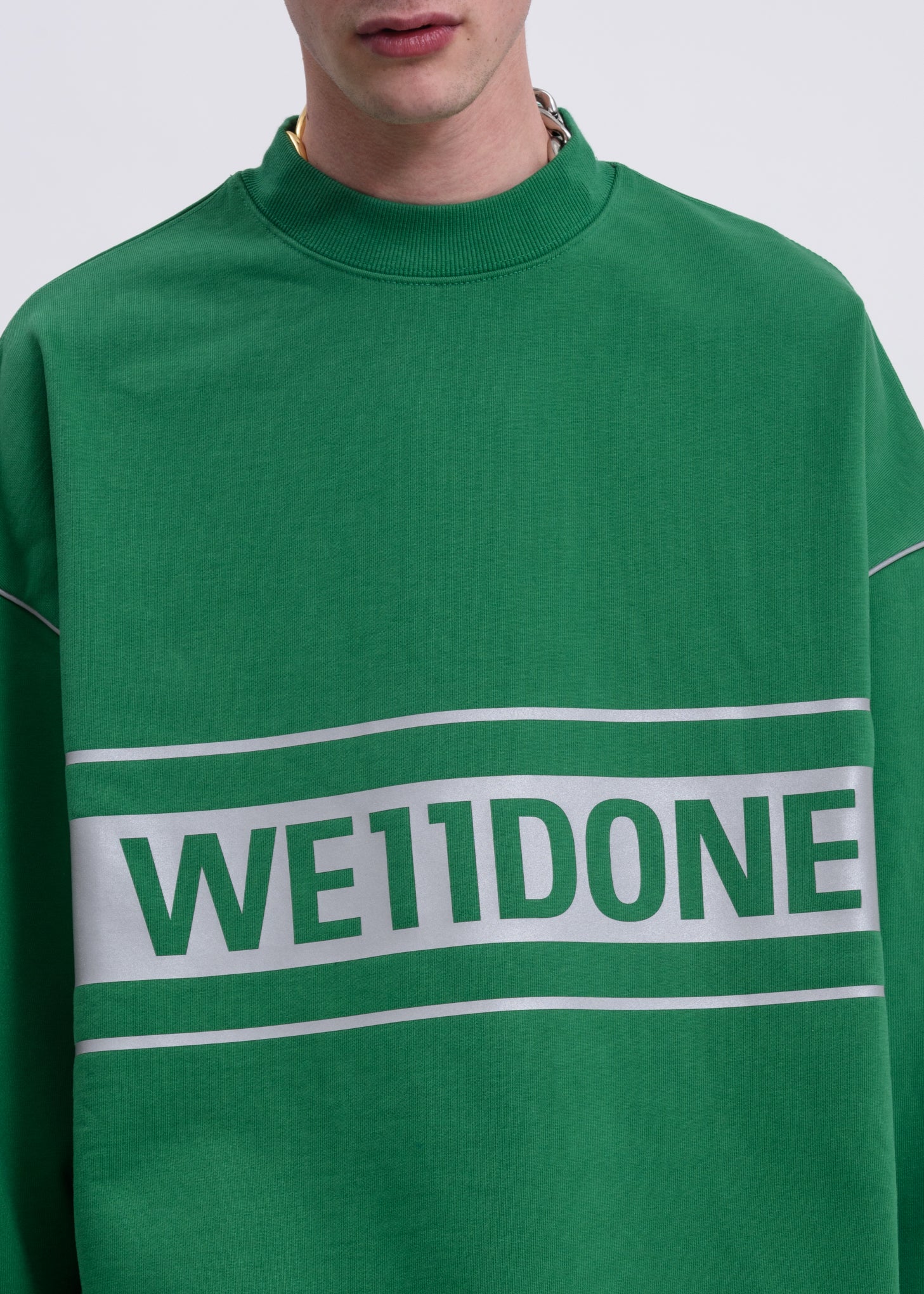 Green Reflective Logo Pullover Sweater - Image 3