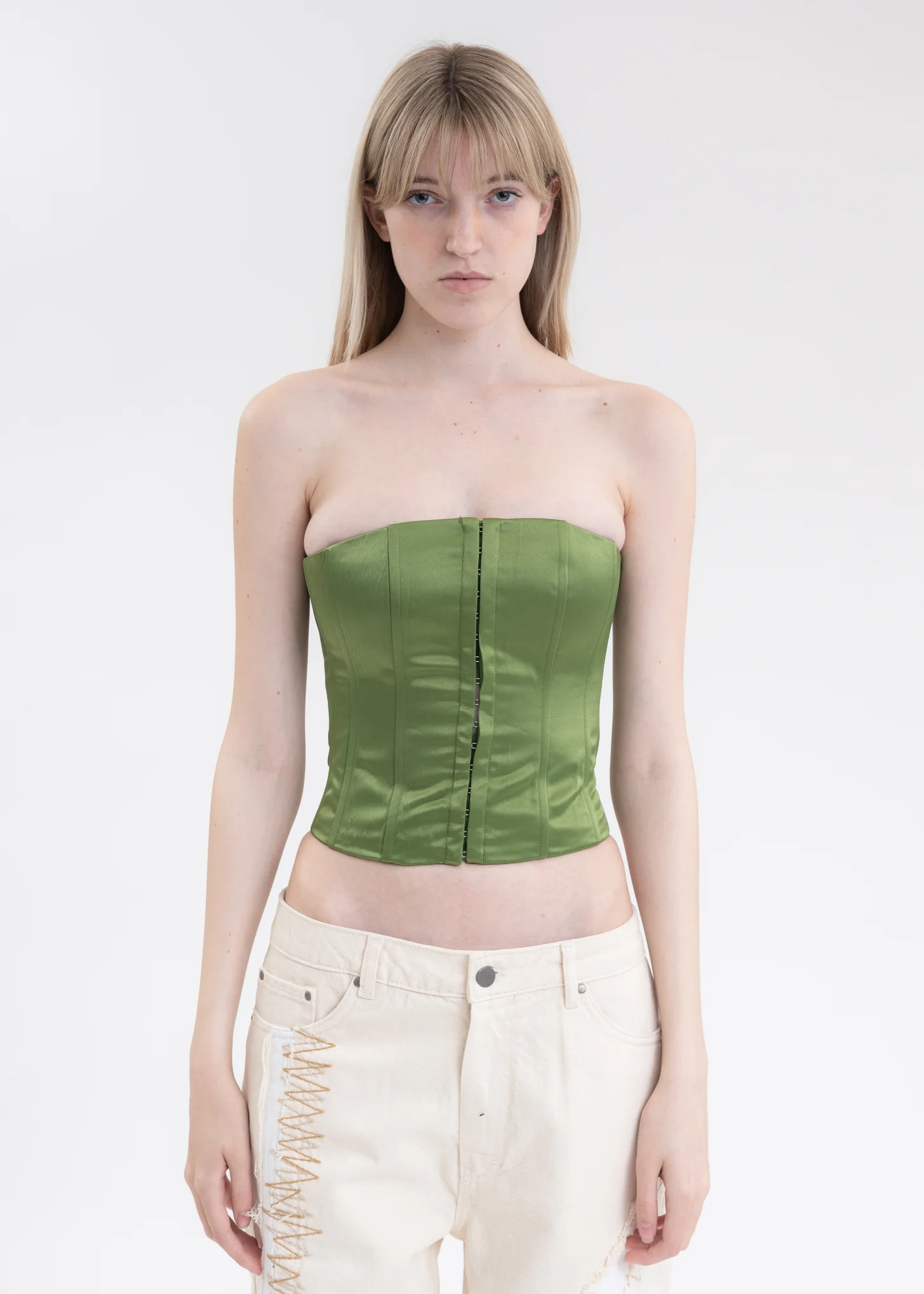 Green Satin Corset