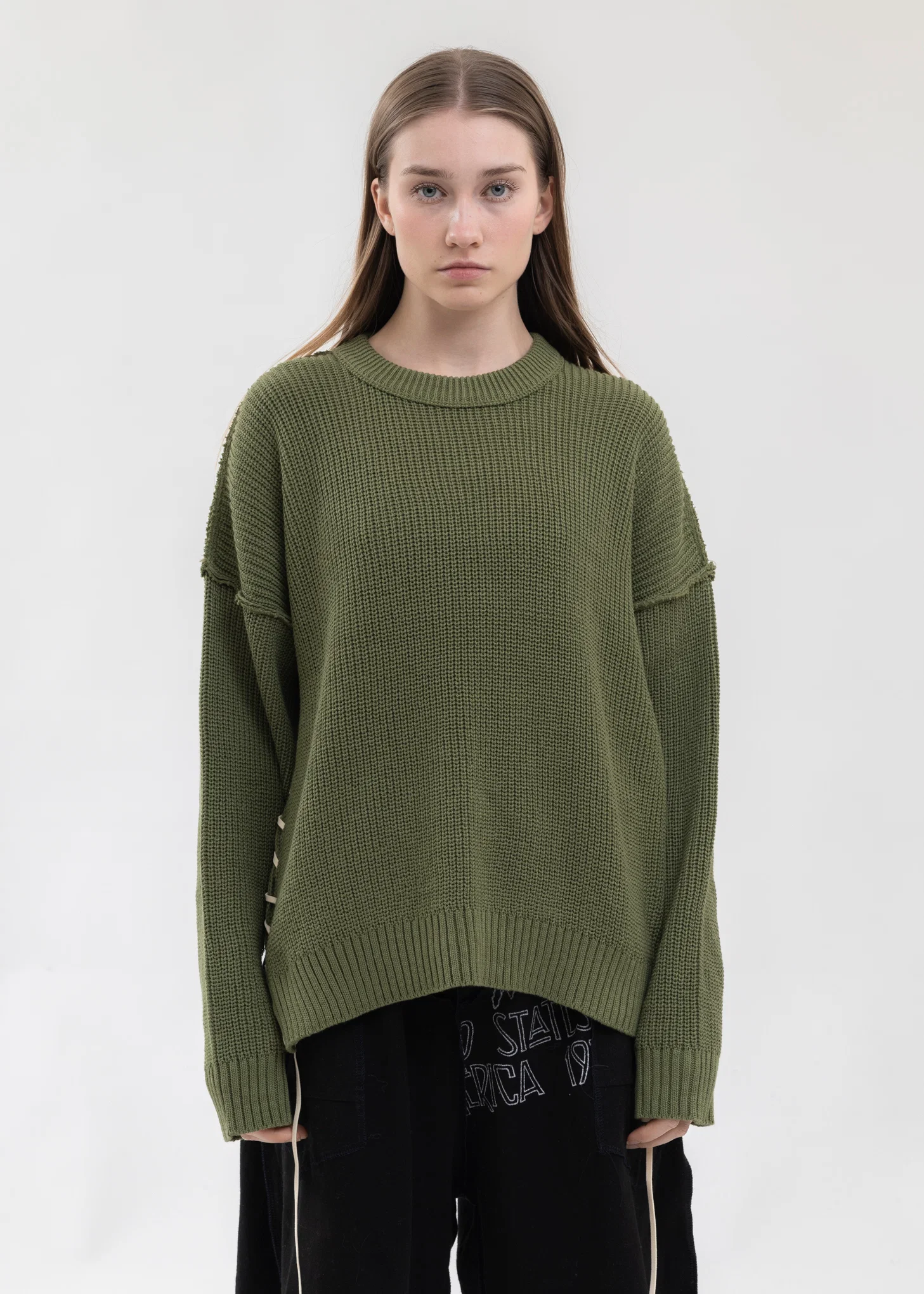 Green SHORT LENGTH COTTON KNIT