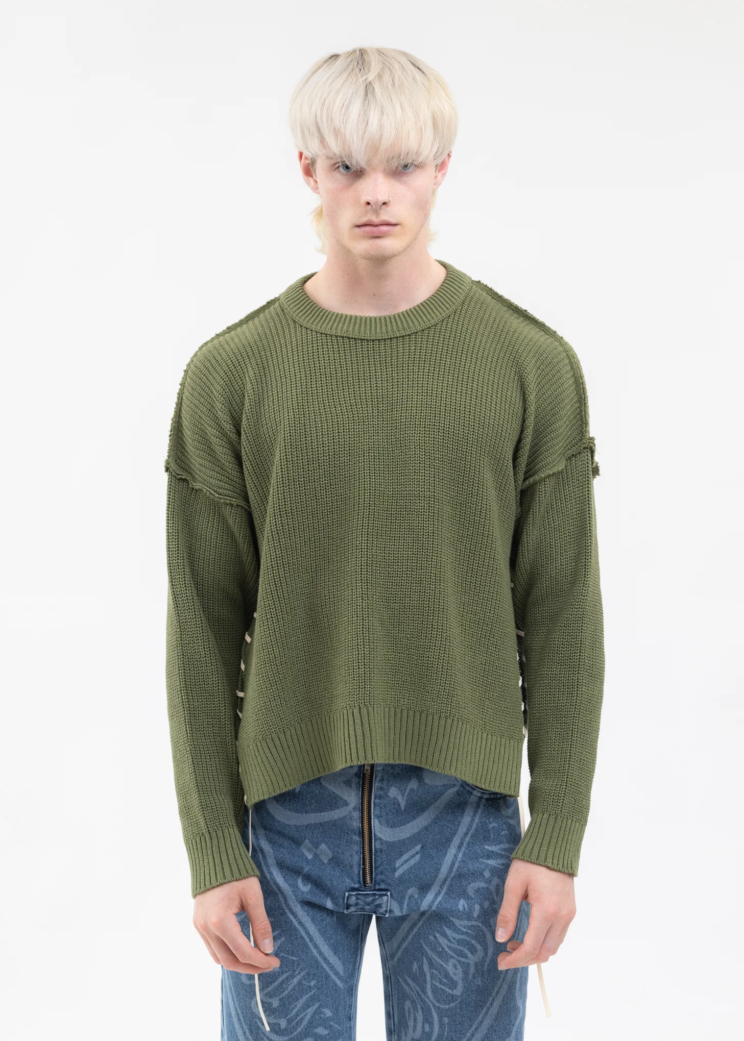 Green SHORT LENGTH COTTON KNIT
