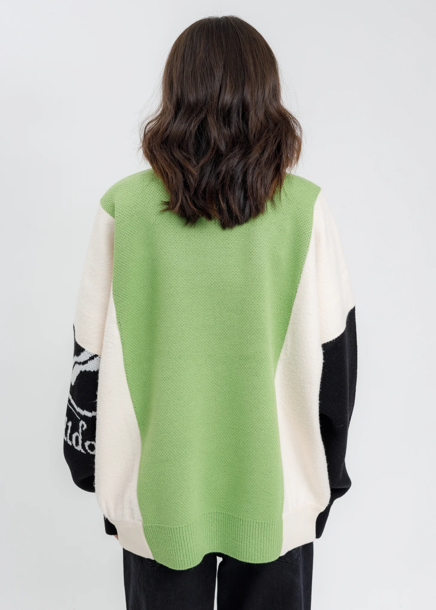Green Square Logo Jacquard Mix Sweatshirt - Image 4