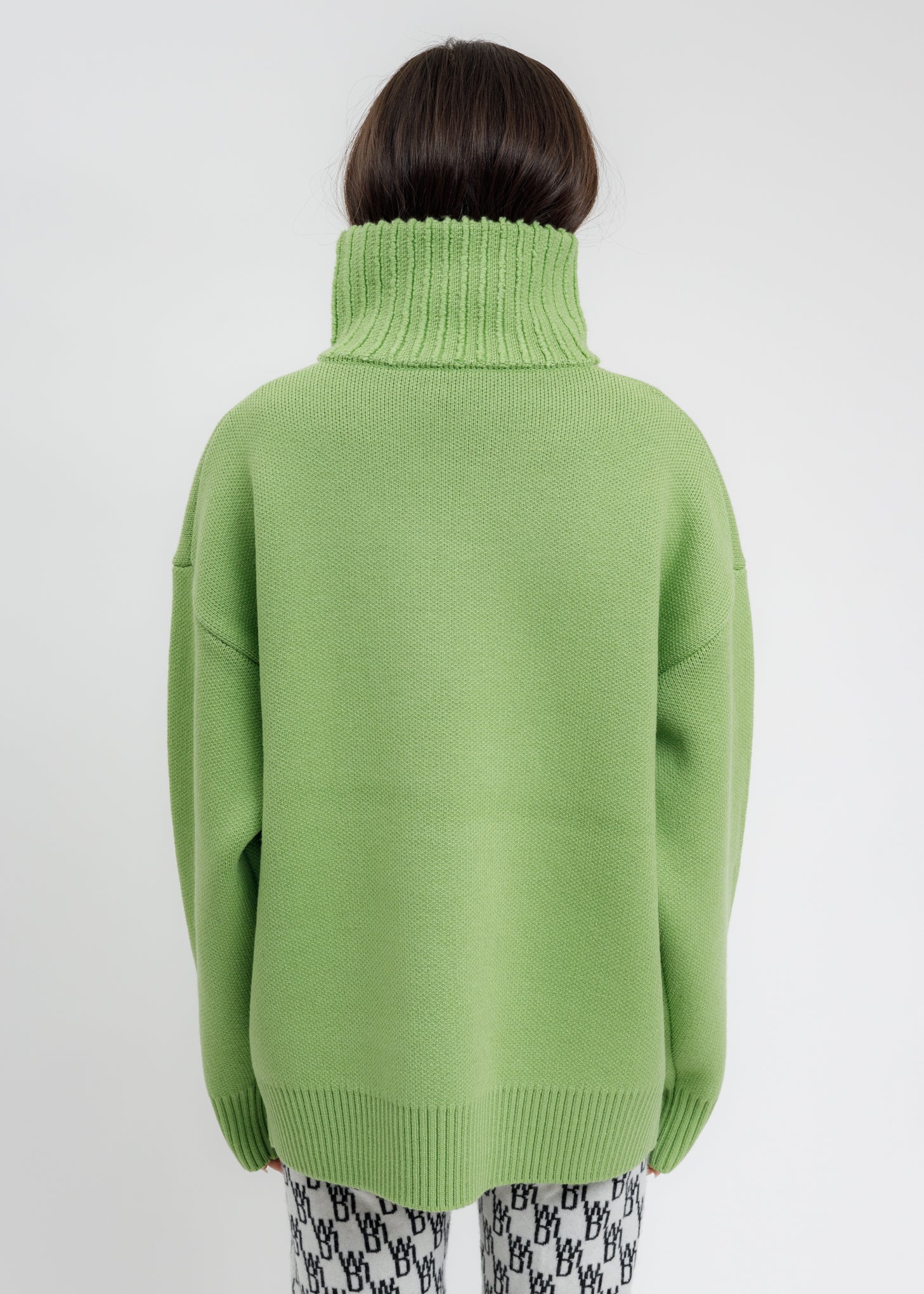 Green Square Logo Pile Knit Jumper - Image 4