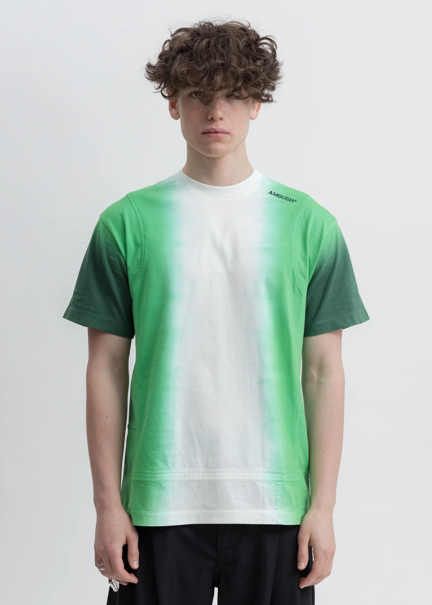 Green Tie Dye Paneled T-Shirt