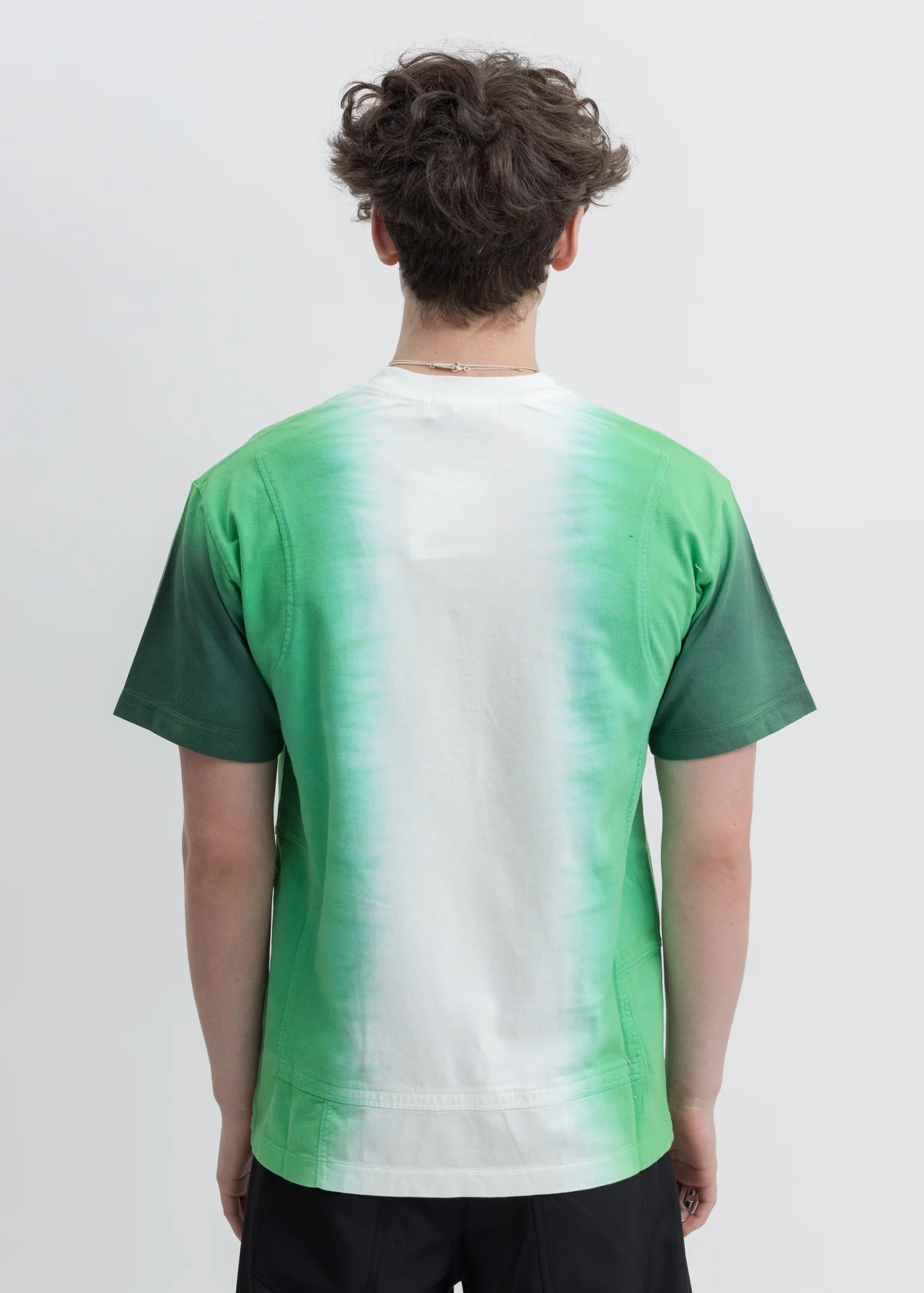 Green Tie Dye Paneled T-Shirt - Image 4