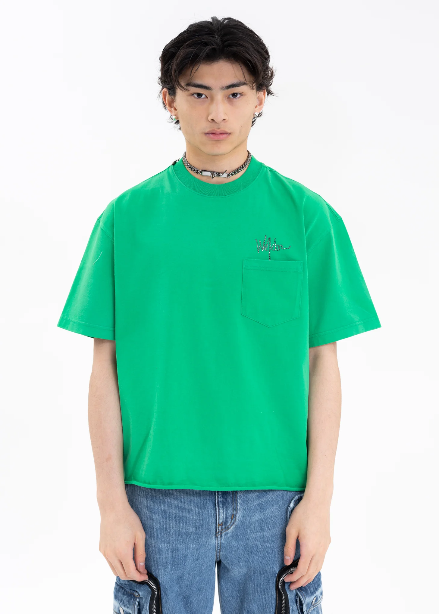 GREEN VINTAGE SHORT-SLEEVED POCKET-SHIRT