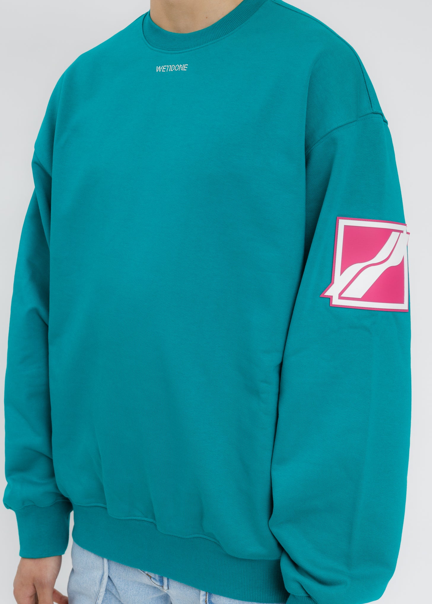 Green WE11DONE Big Logo Arm Sweatshirt - Image 2