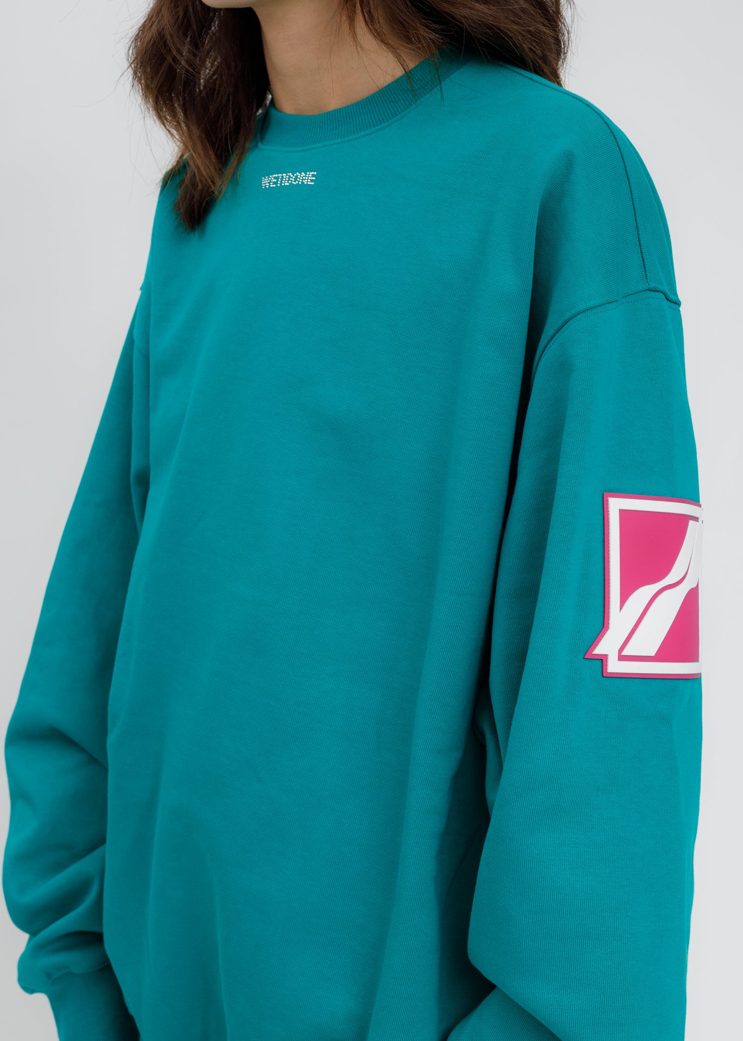 Green WE11DONE Big Logo Arm Sweatshirt - Image 2