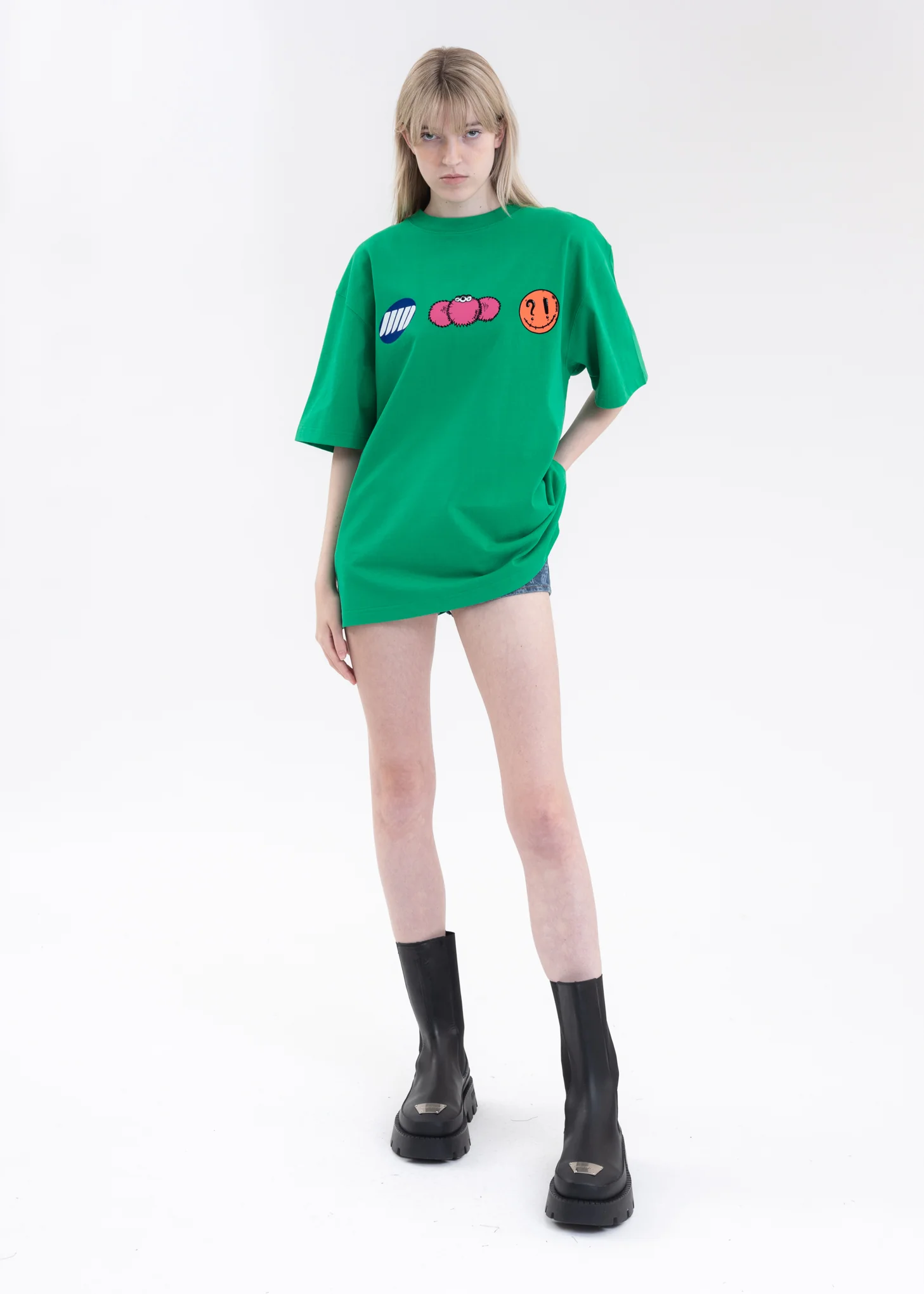 GREEN WE11DONE CHARACTER LOGO T-SHIRT - Image 5