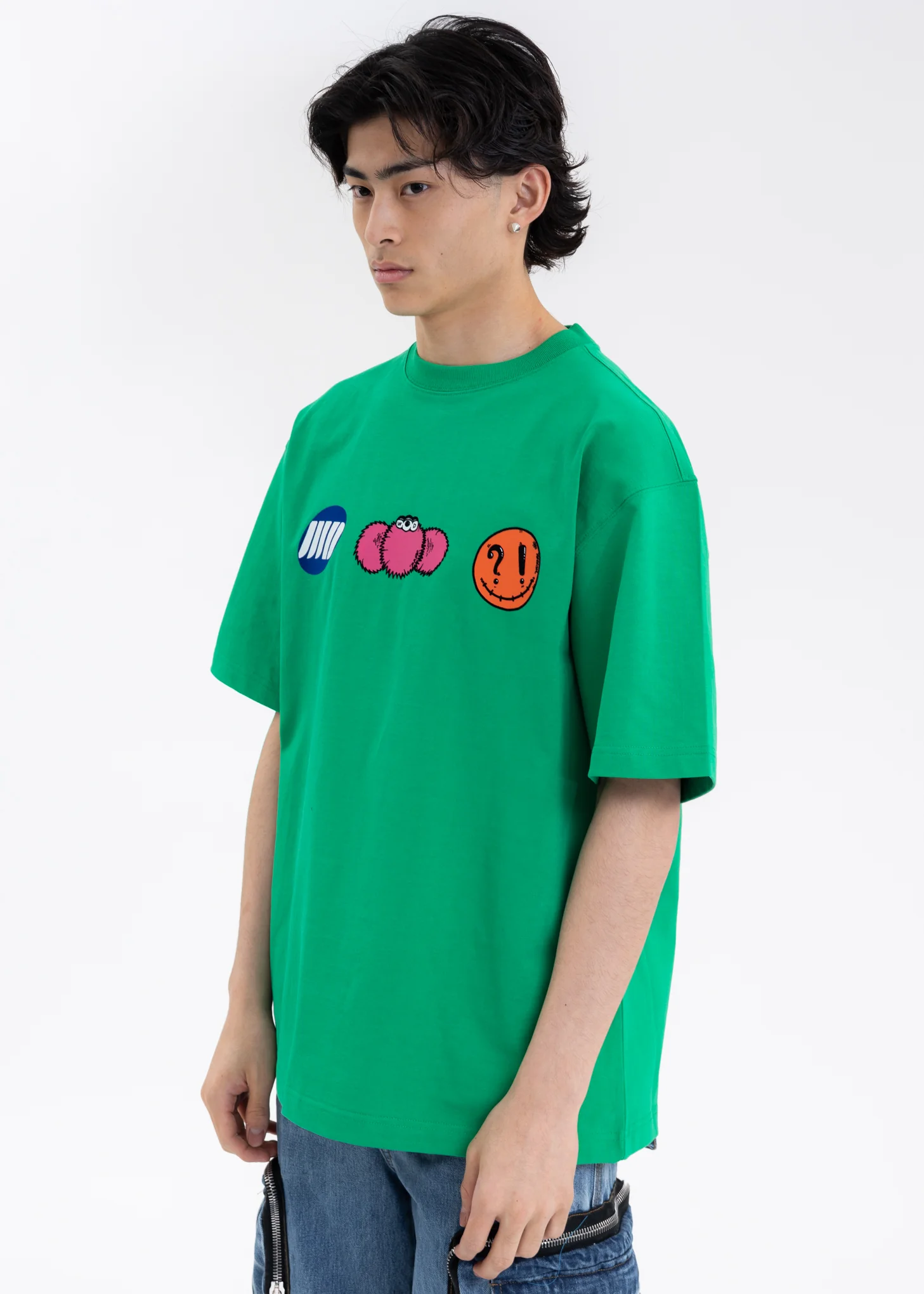 GREEN WE11DONE CHARACTER LOGO T-SHIRT - Image 3