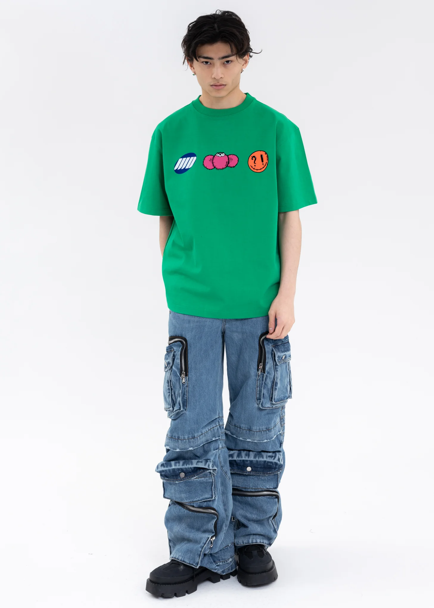 GREEN WE11DONE CHARACTER LOGO T-SHIRT - Image 5