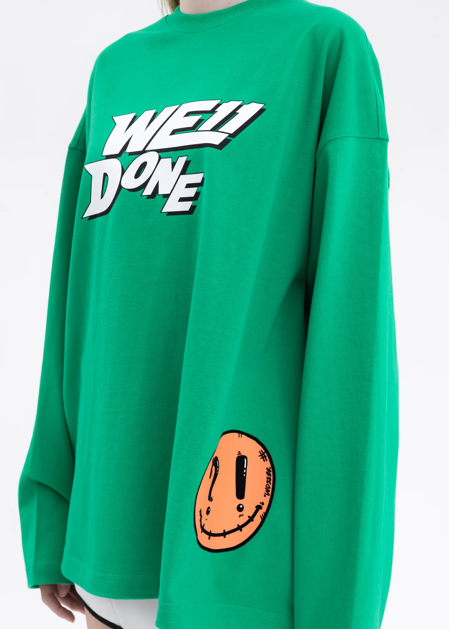 GREEN WE11DONE SIMPLE LOGO LONG-SLEEVED T-SHIRT - Image 4
