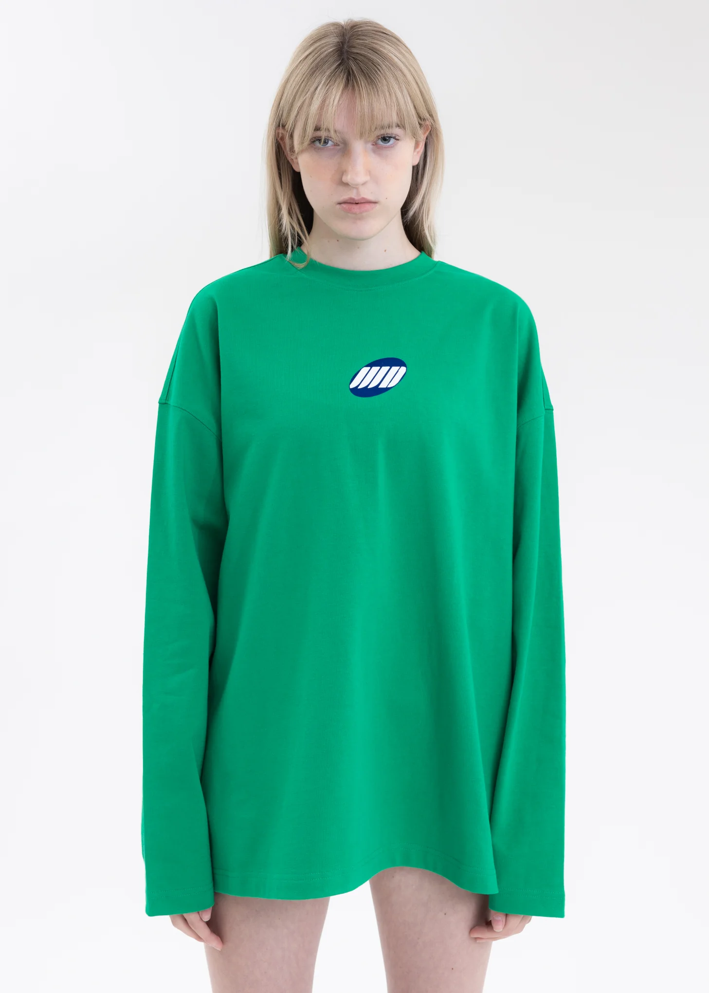 GREEN WE11DONE SMALL LOGO LONG-SLEEVED T-SHIRT