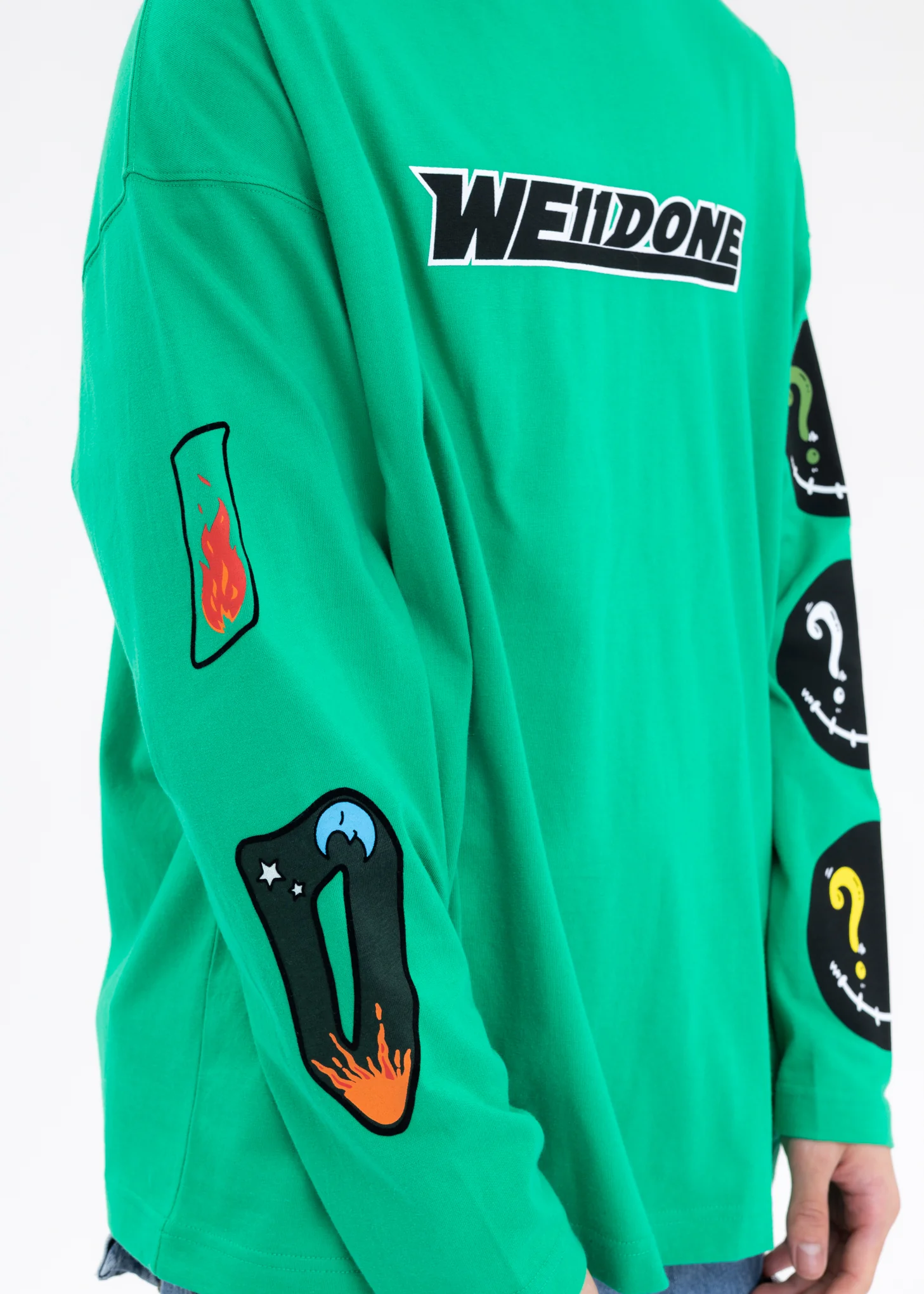GREEN WE11DONE SMILE LOGO LONG-SLEEVED T-SHIRT - Image 2