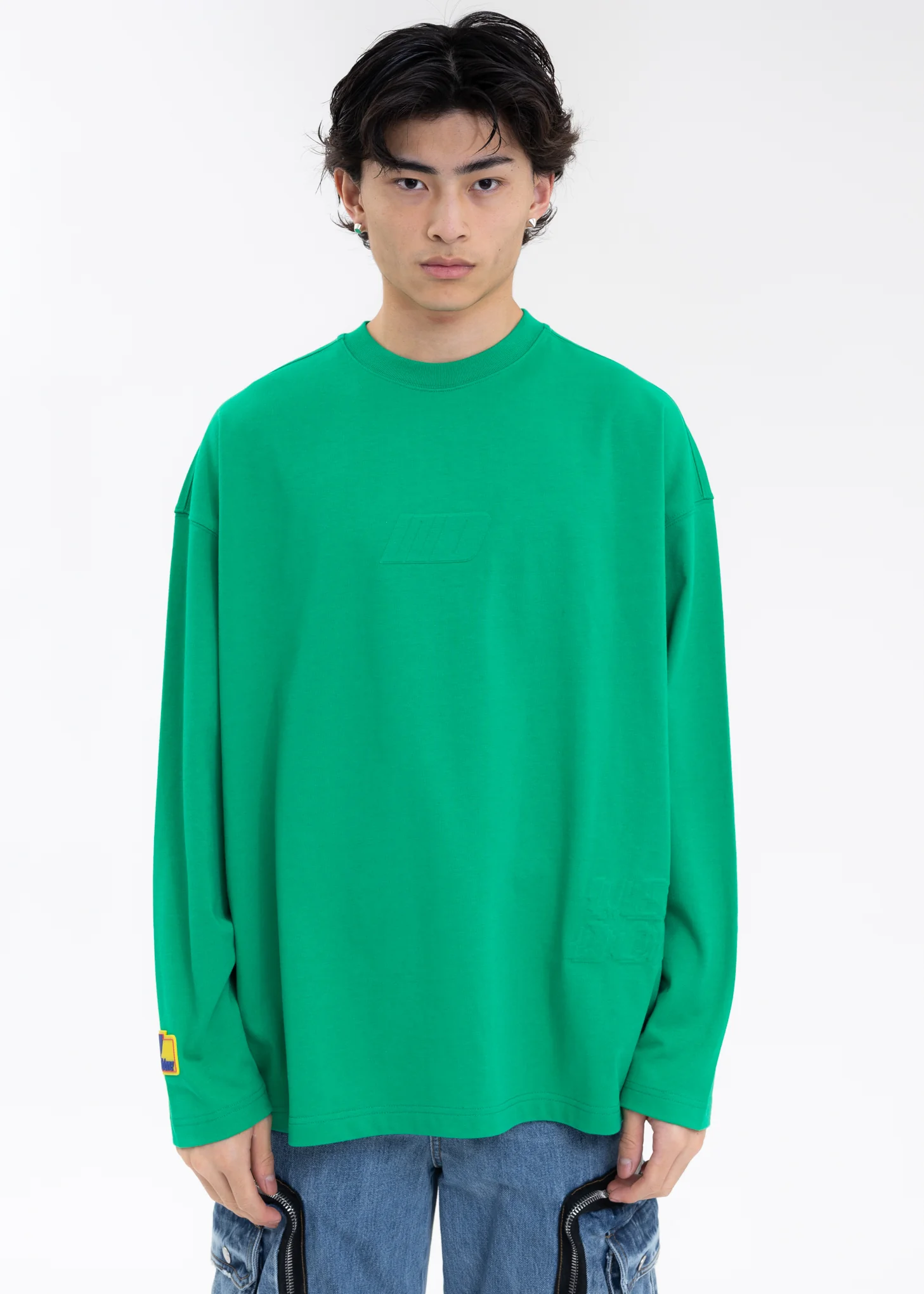 GREEN WE11DONE TATTOO SIMPLE LONG-SLEEVED T-SHIRT