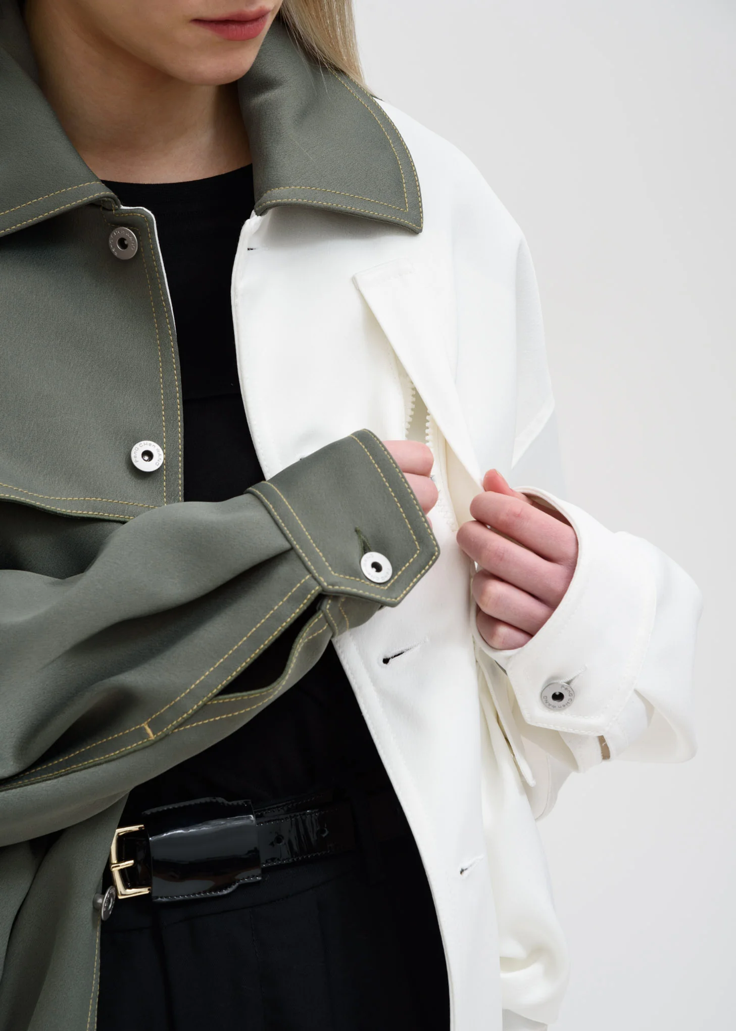 Green White “Half” Casual Jacket - Image 4