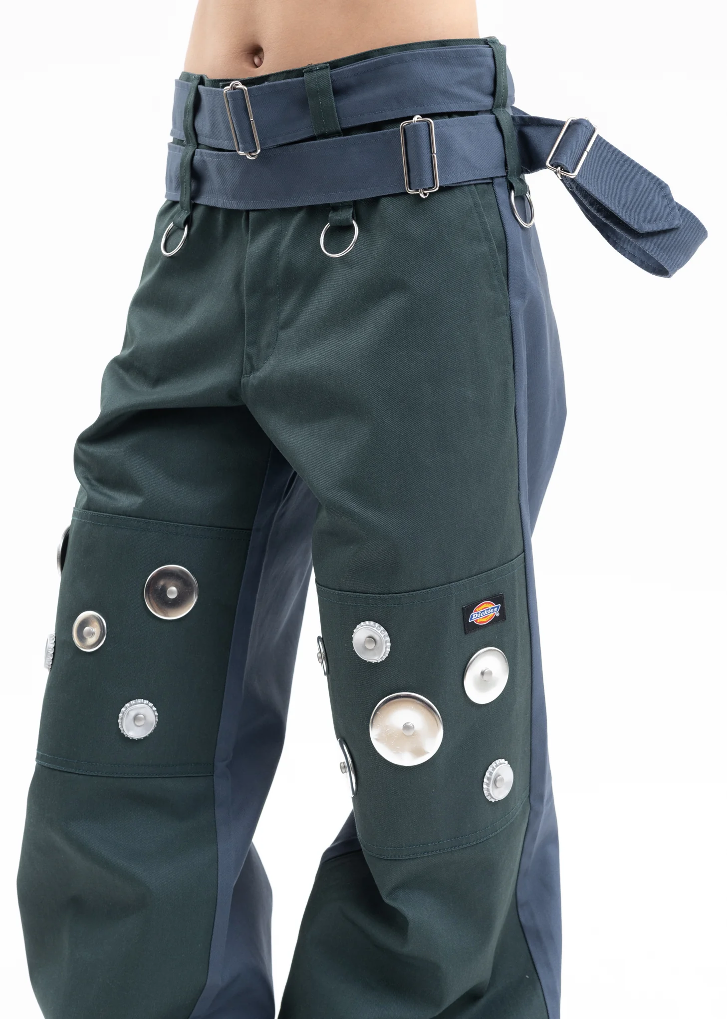 Green X Blue KIDILL × Dickies Metal Badges Pants - Image 4