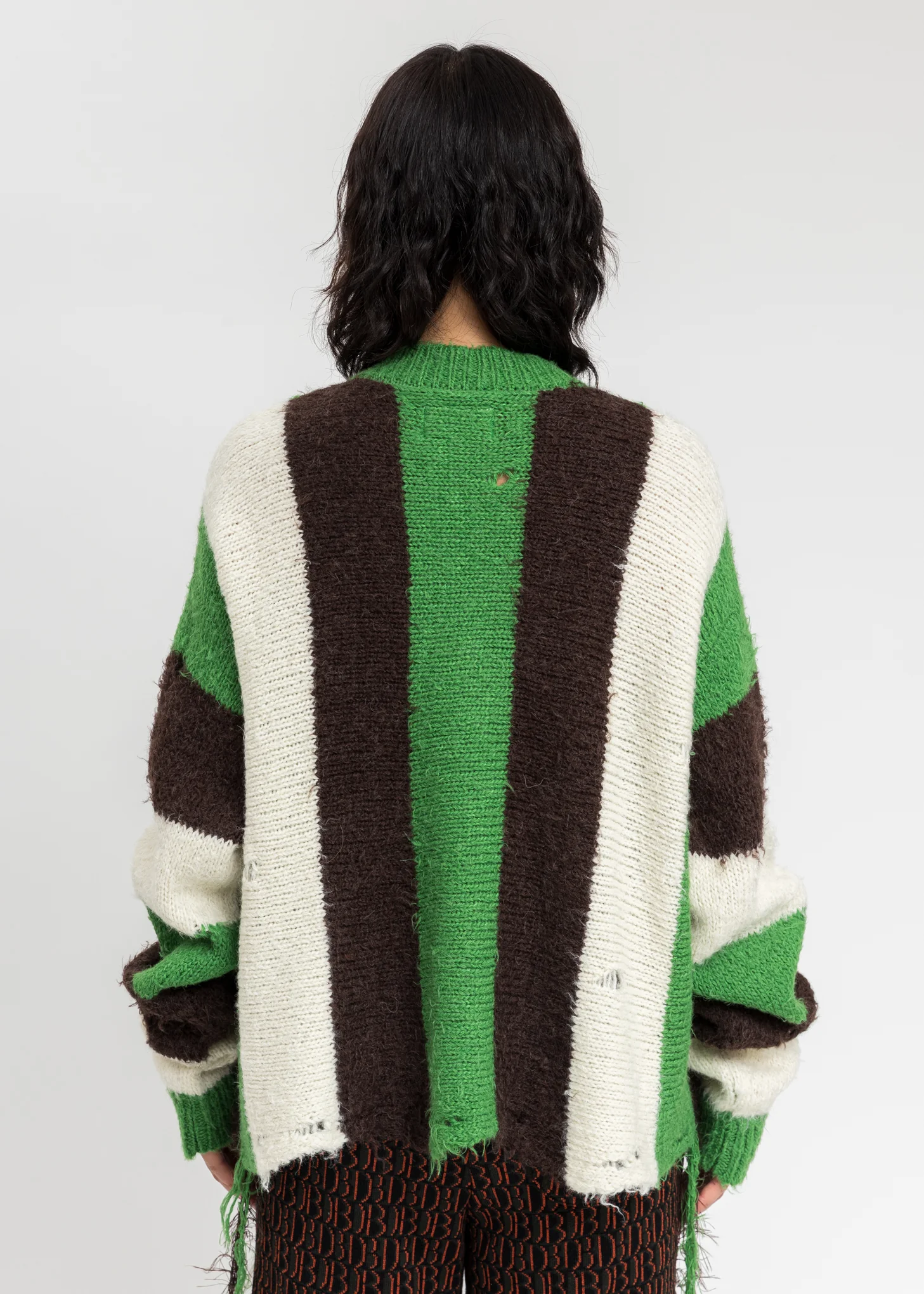 Green Zip Up Stripe Cardigan - Image 4