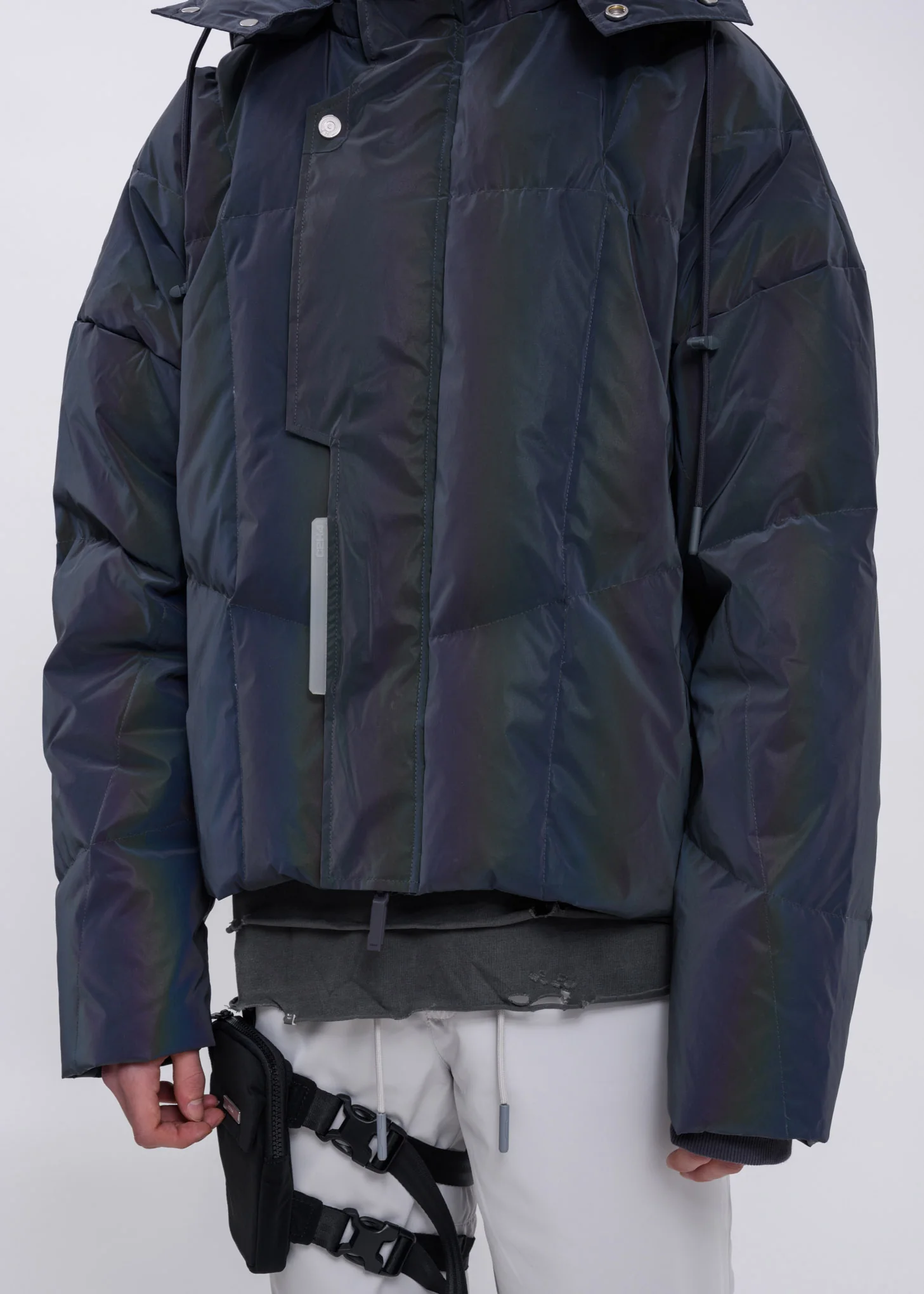 Grey 3M Reflective Hooded Down Jacket - Image 6