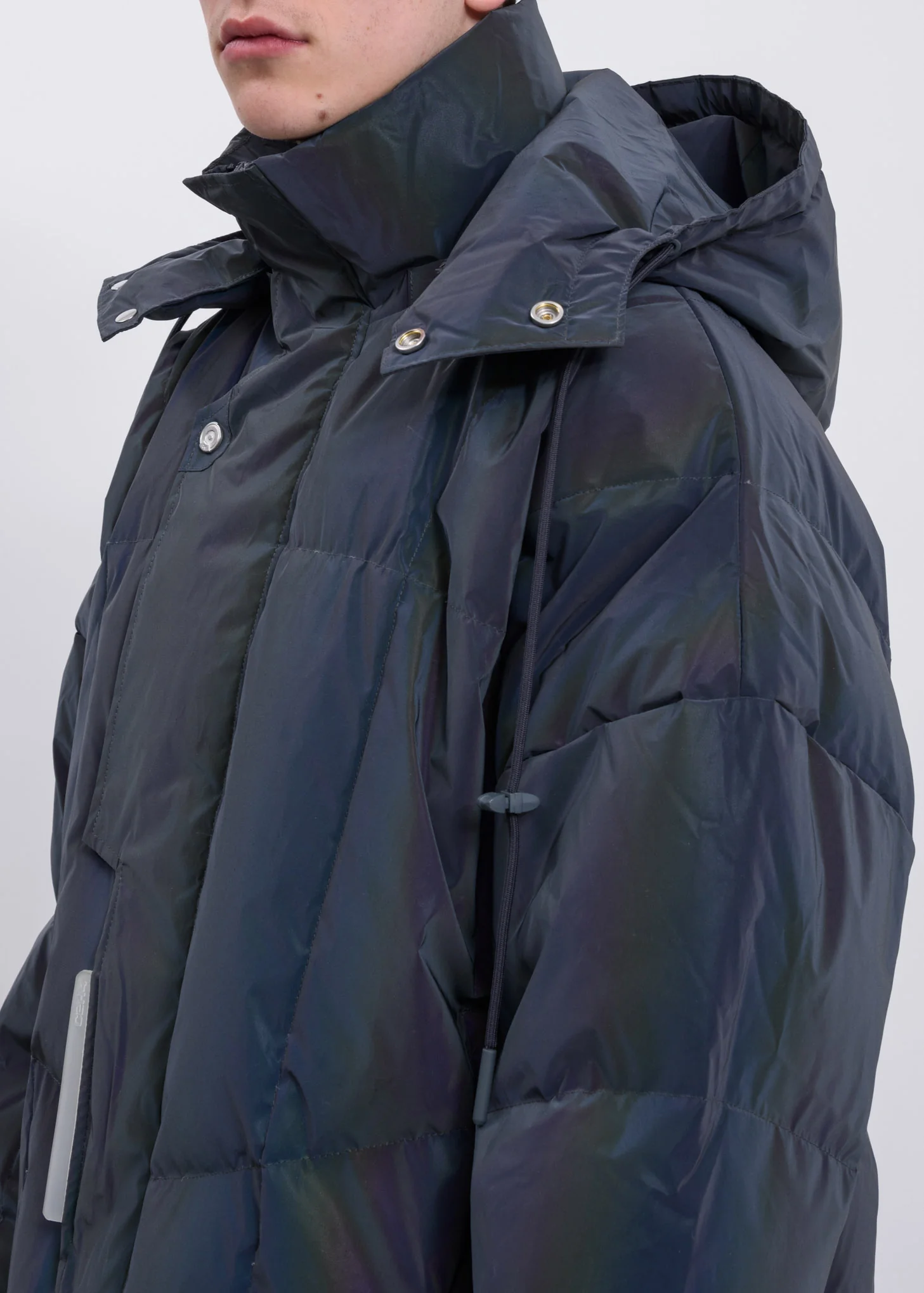 Grey 3M Reflective Hooded Down Jacket - Image 7