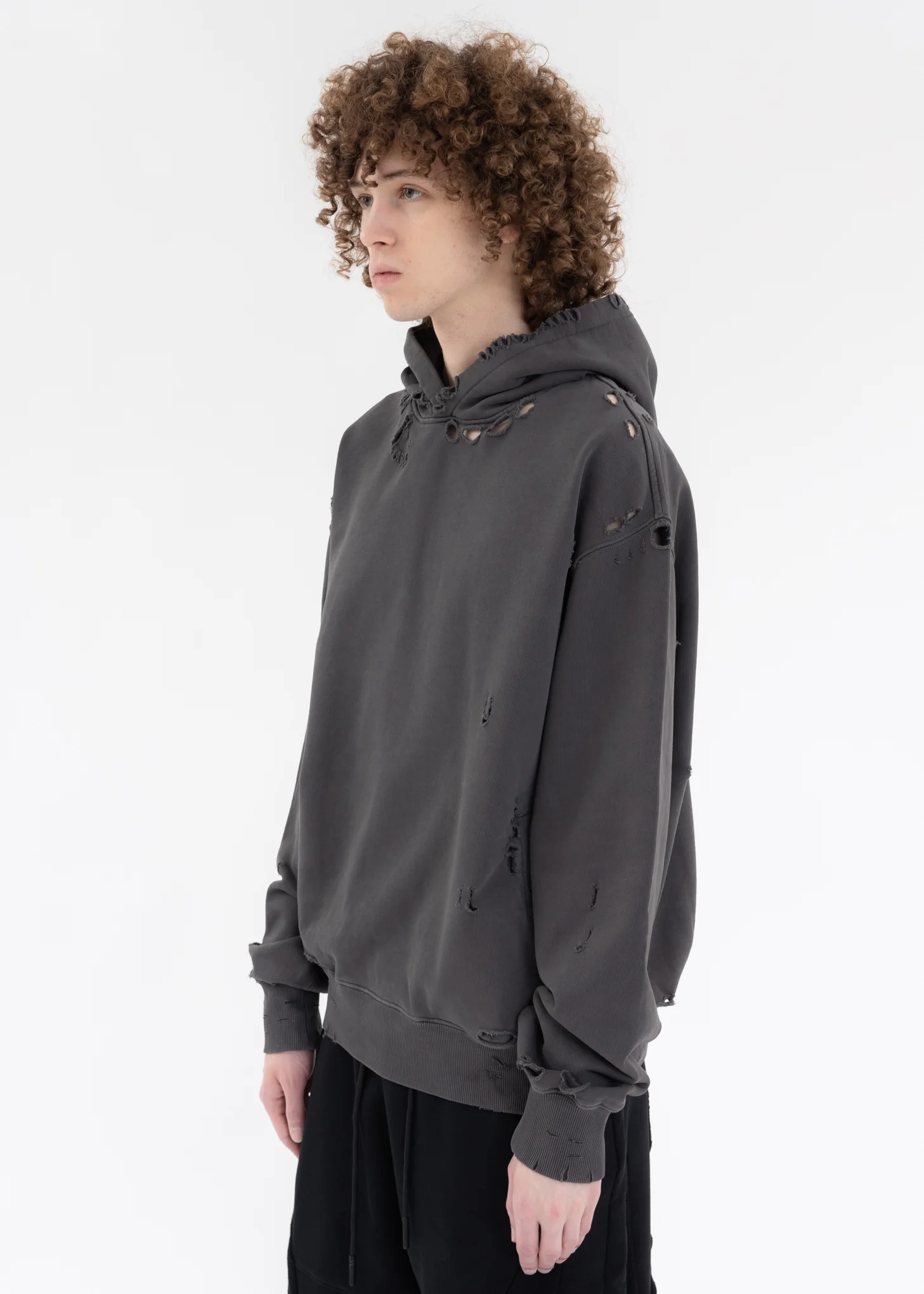 Grey Agitator Distressed Hoodie - Image 4