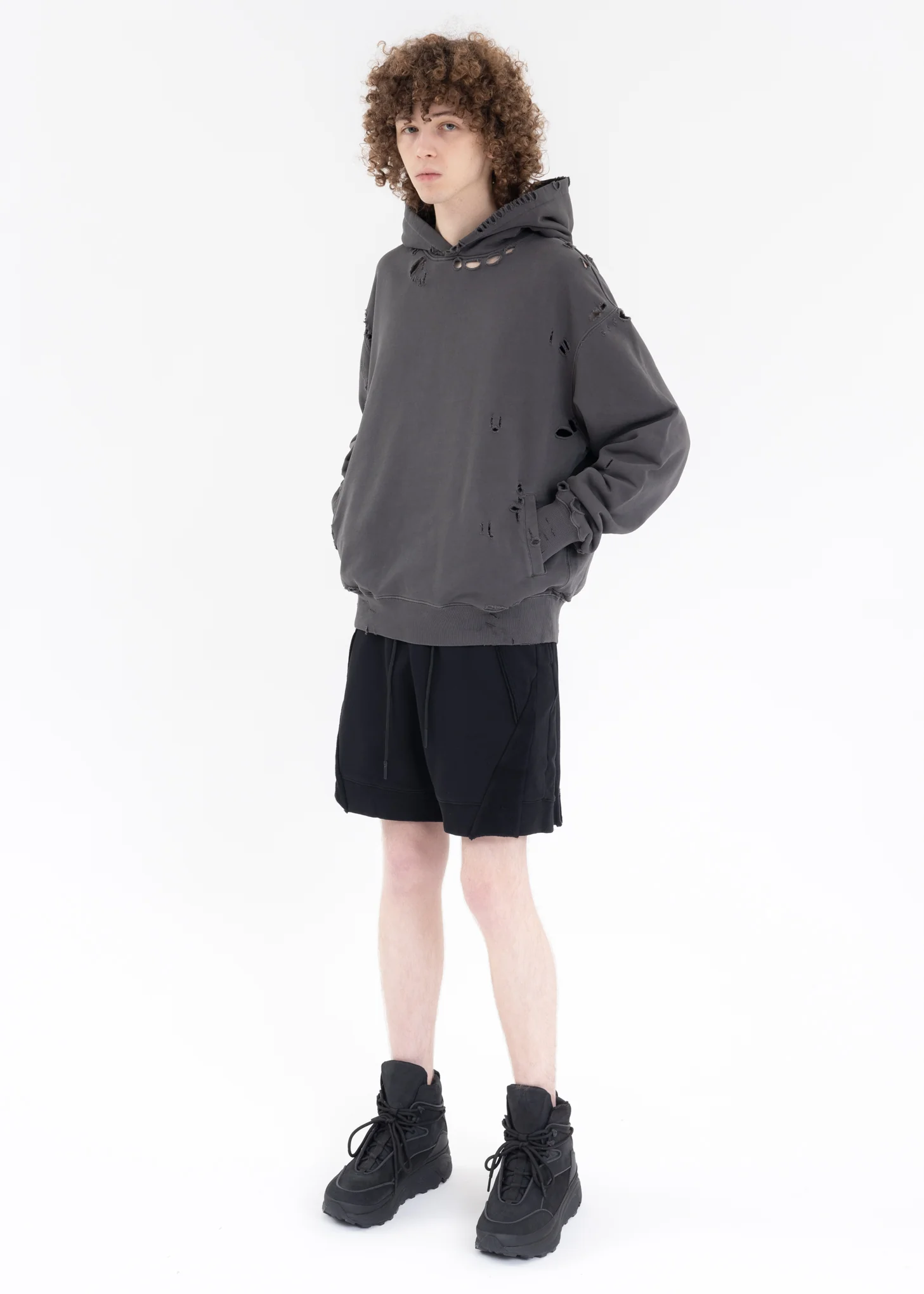 Grey Agitator Distressed Hoodie - Image 7
