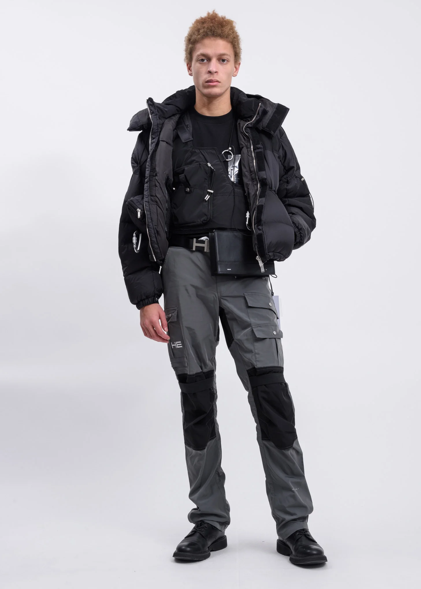 Grey And Black Detailed Cotton Pants - Image 4