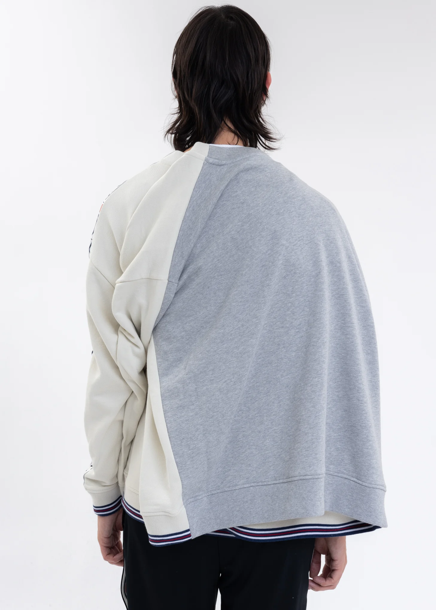 Grey And Ecru Y/PROJECT X FILA REVERSIBLE Sweater - Image 8