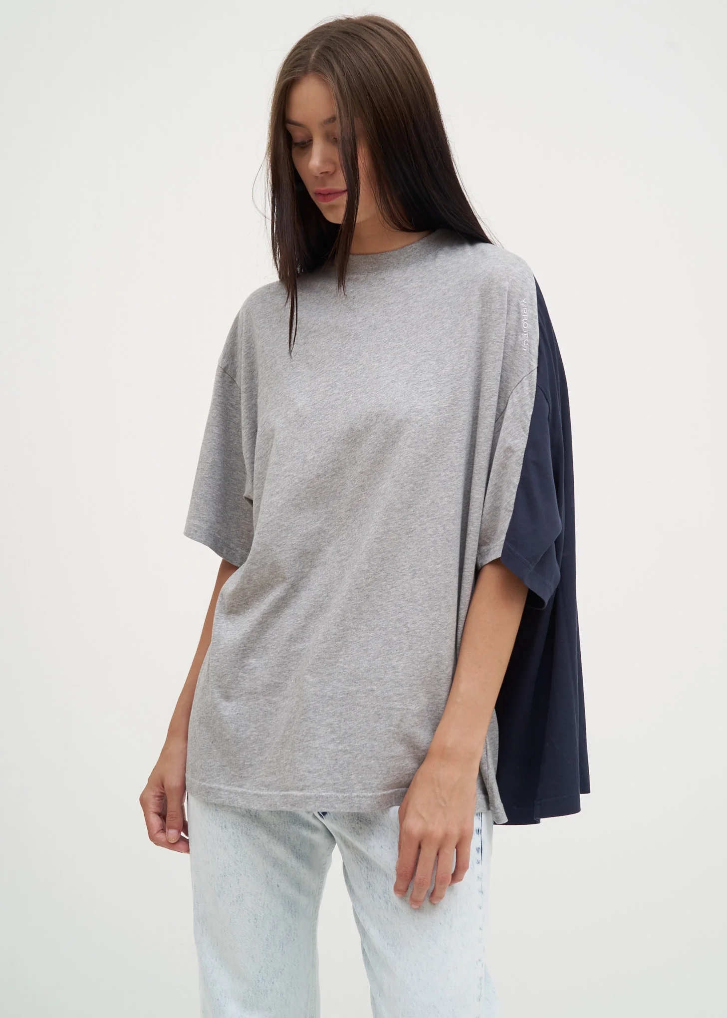 Grey and Navy Double T-Shirt