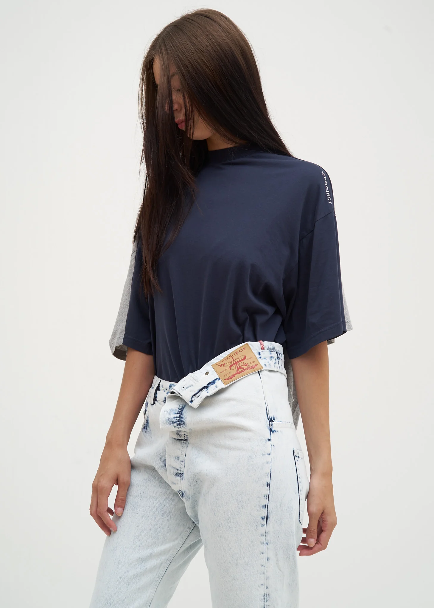 Grey and Navy Double T-Shirt - Image 4