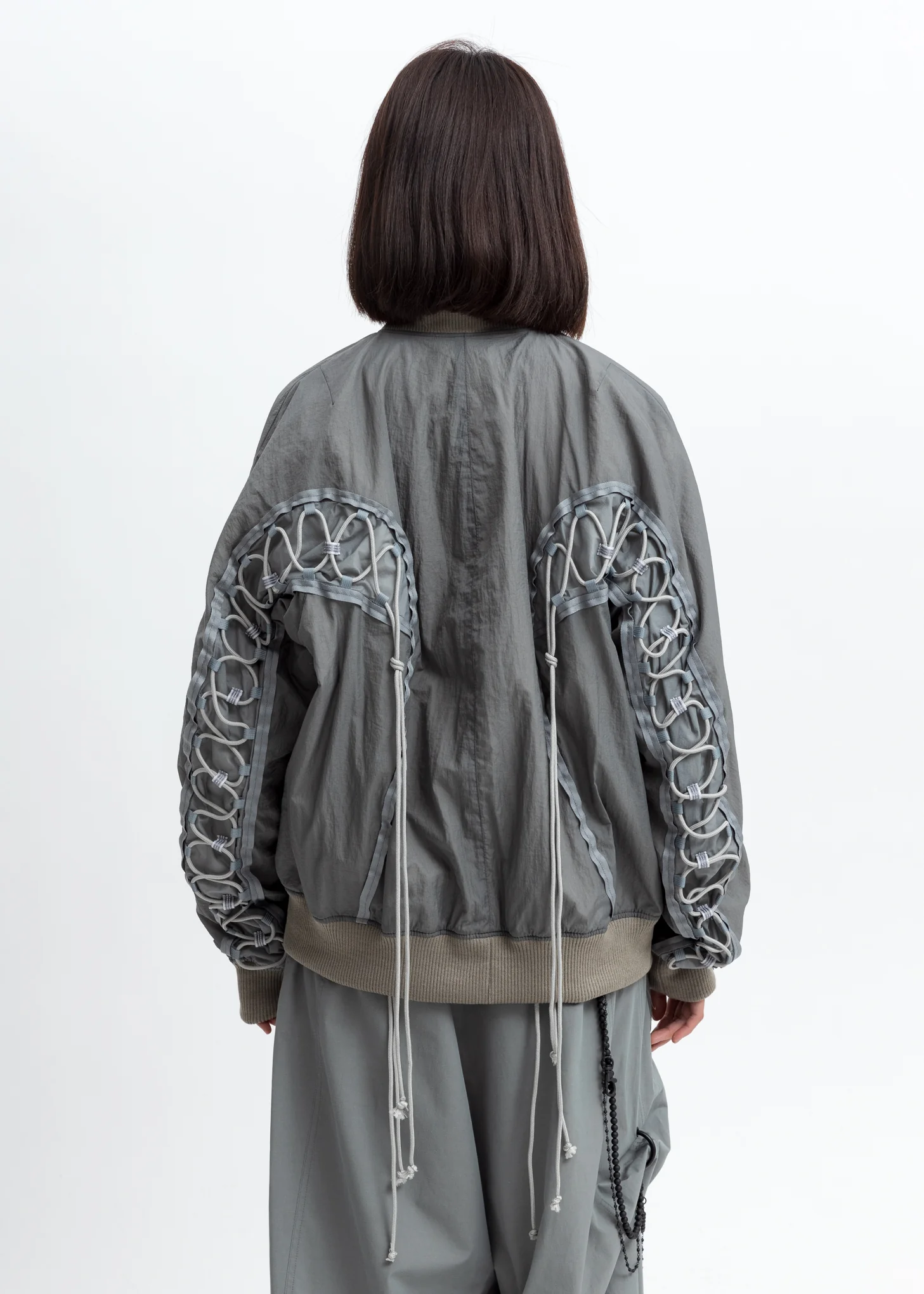 Grey Aviator Bomber Jacket - Image 6
