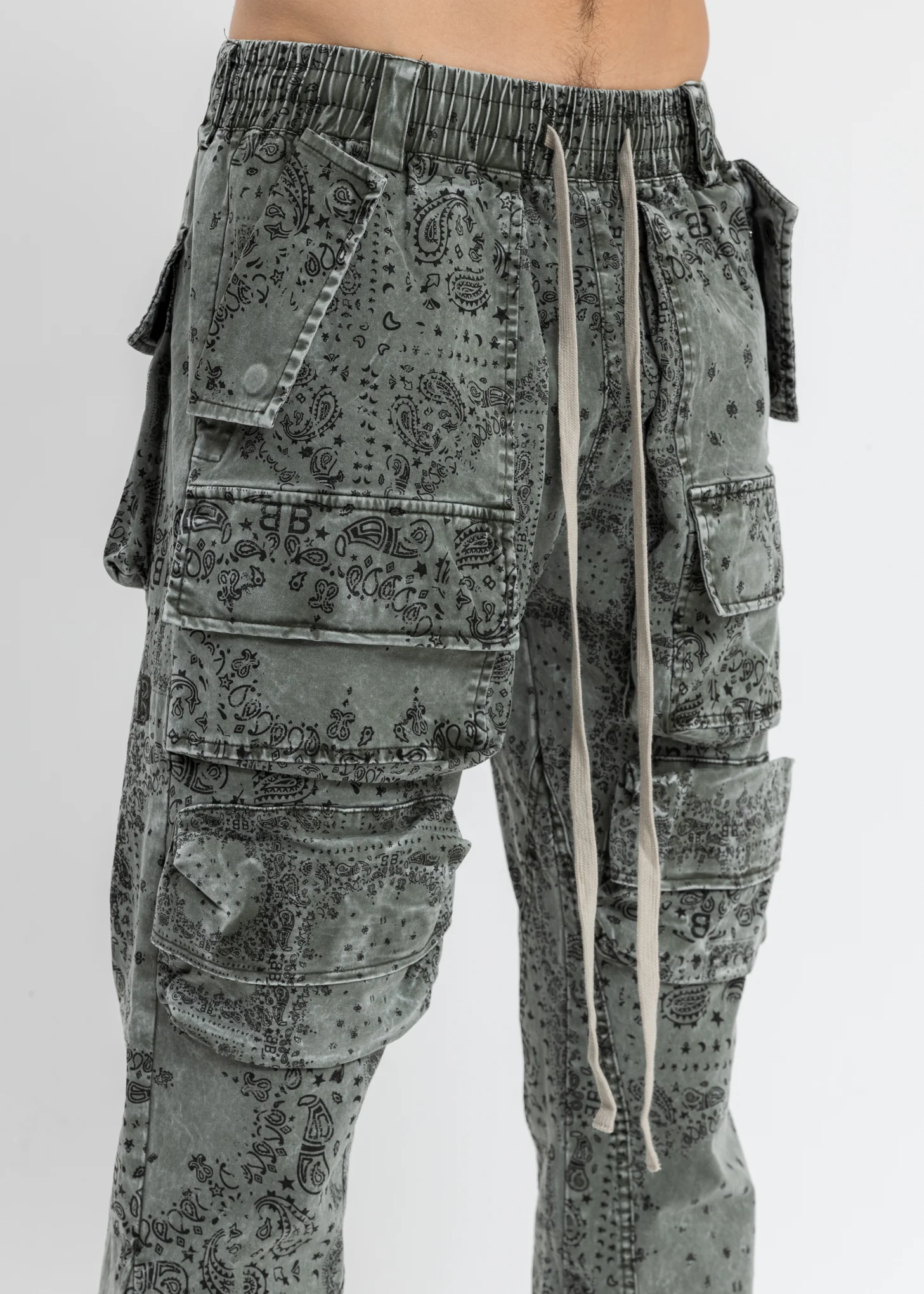 Grey Bandana Tie Dye Pants - Image 3