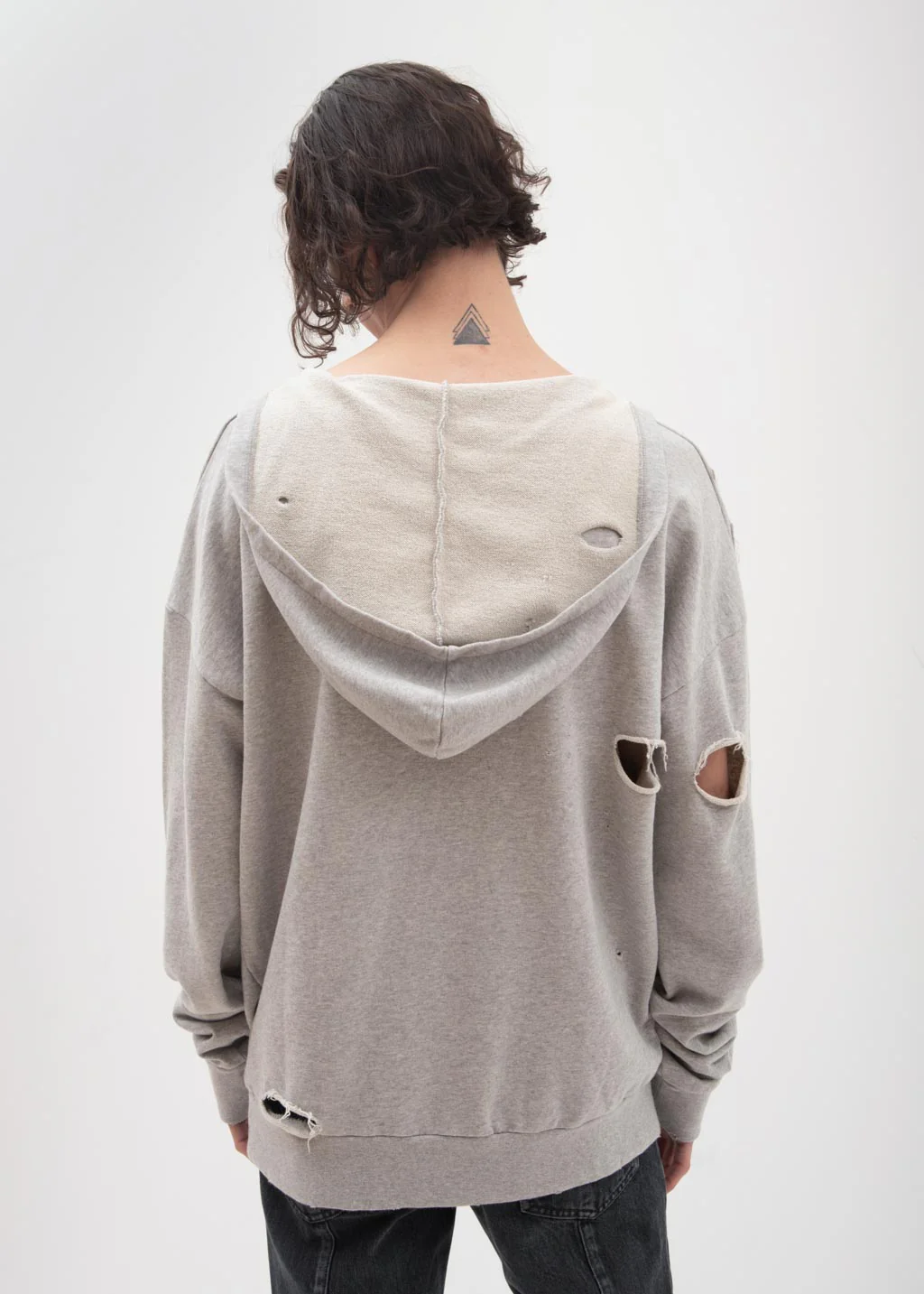 Grey Bauhaus Distressed Hoodie - Image 2