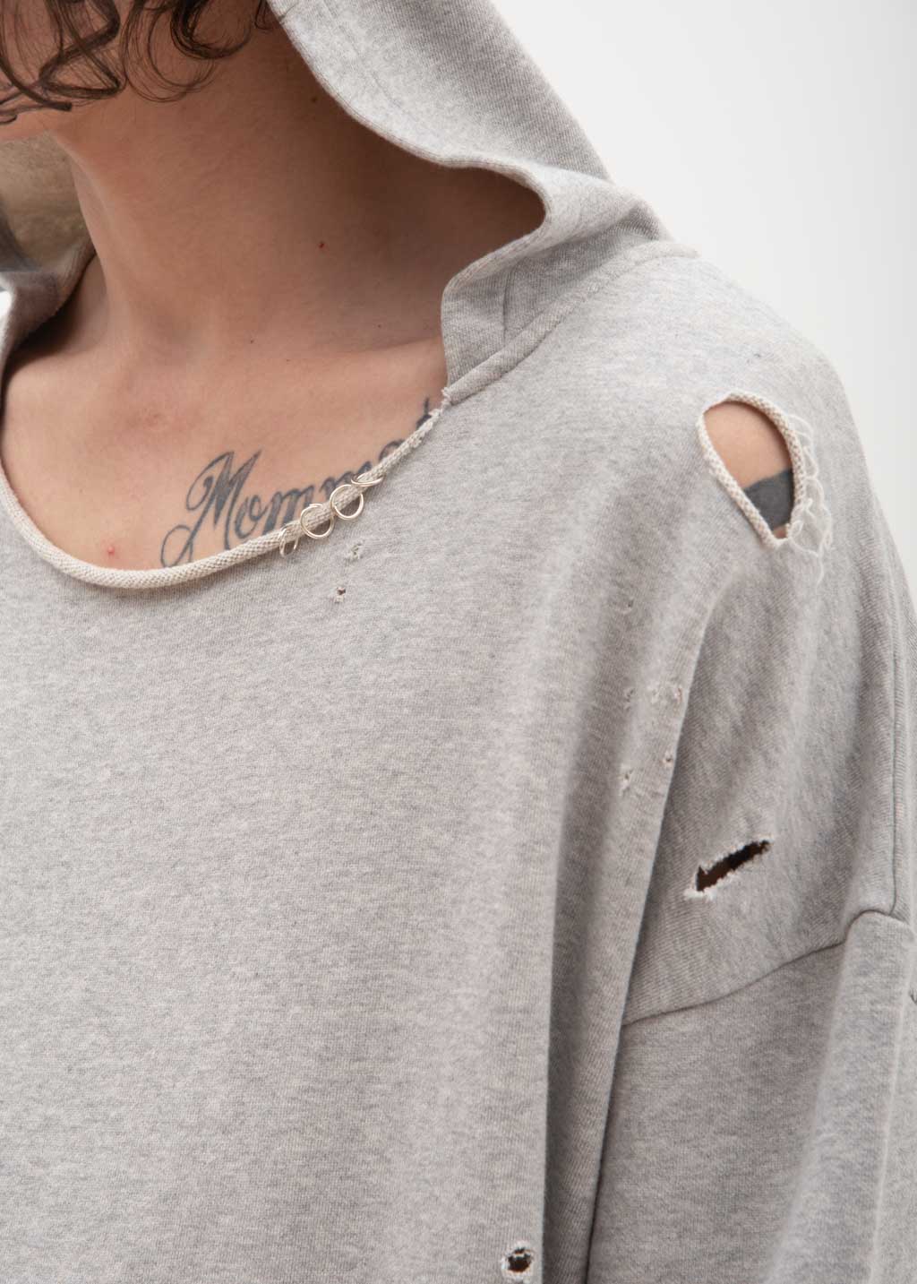 Grey Bauhaus Distressed Hoodie - Image 5