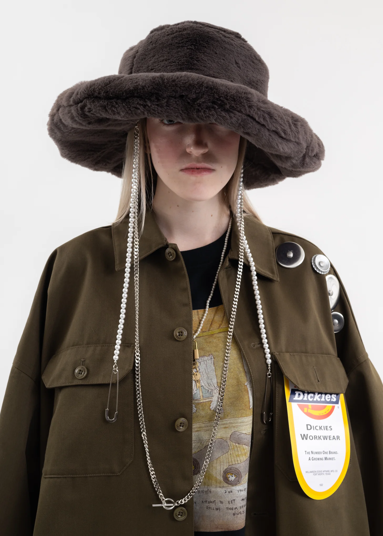 Grey Big Fur Hat KIDILL × CA4LA Collaboration