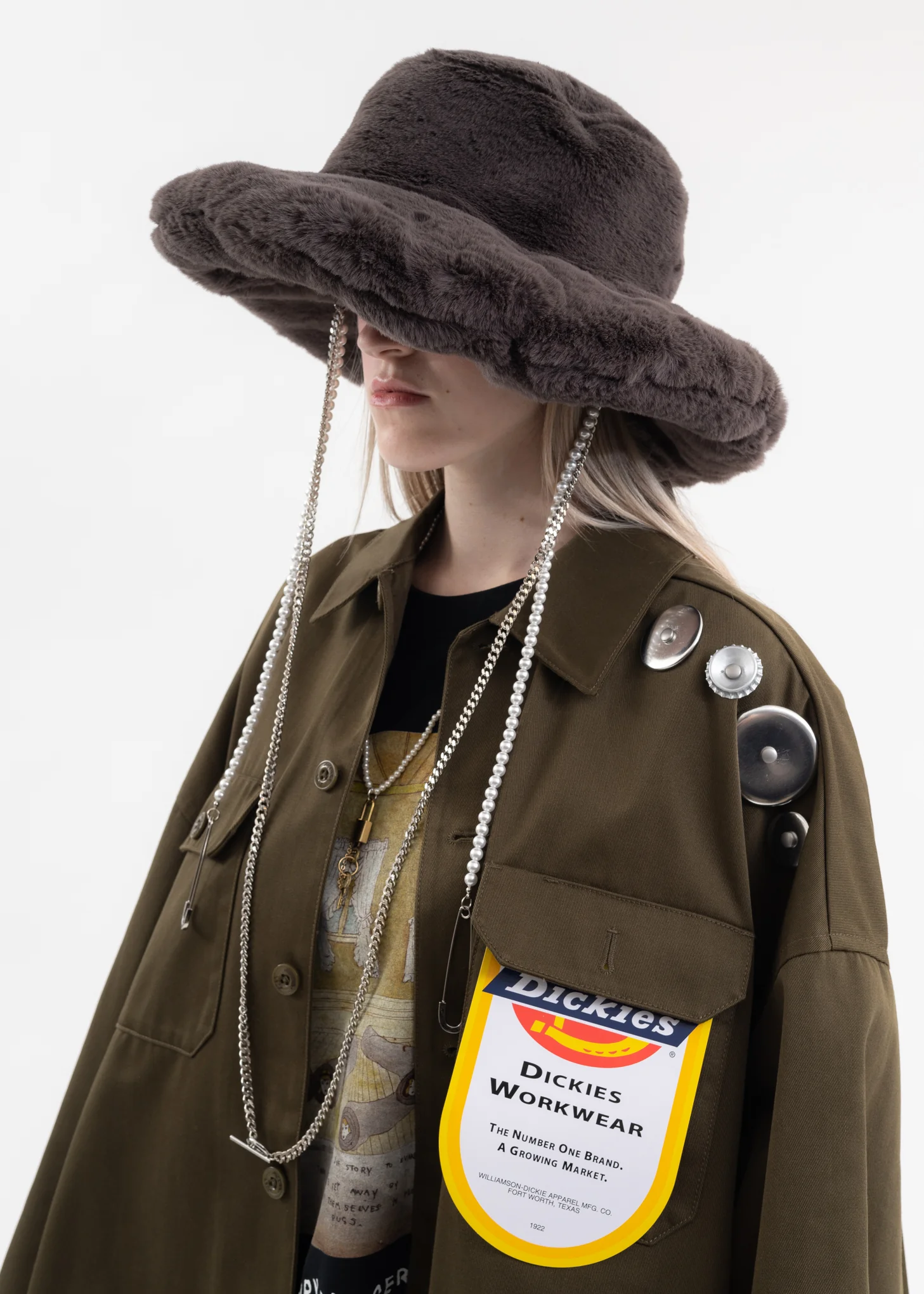 Grey Big Fur Hat KIDILL × CA4LA Collaboration - Image 2