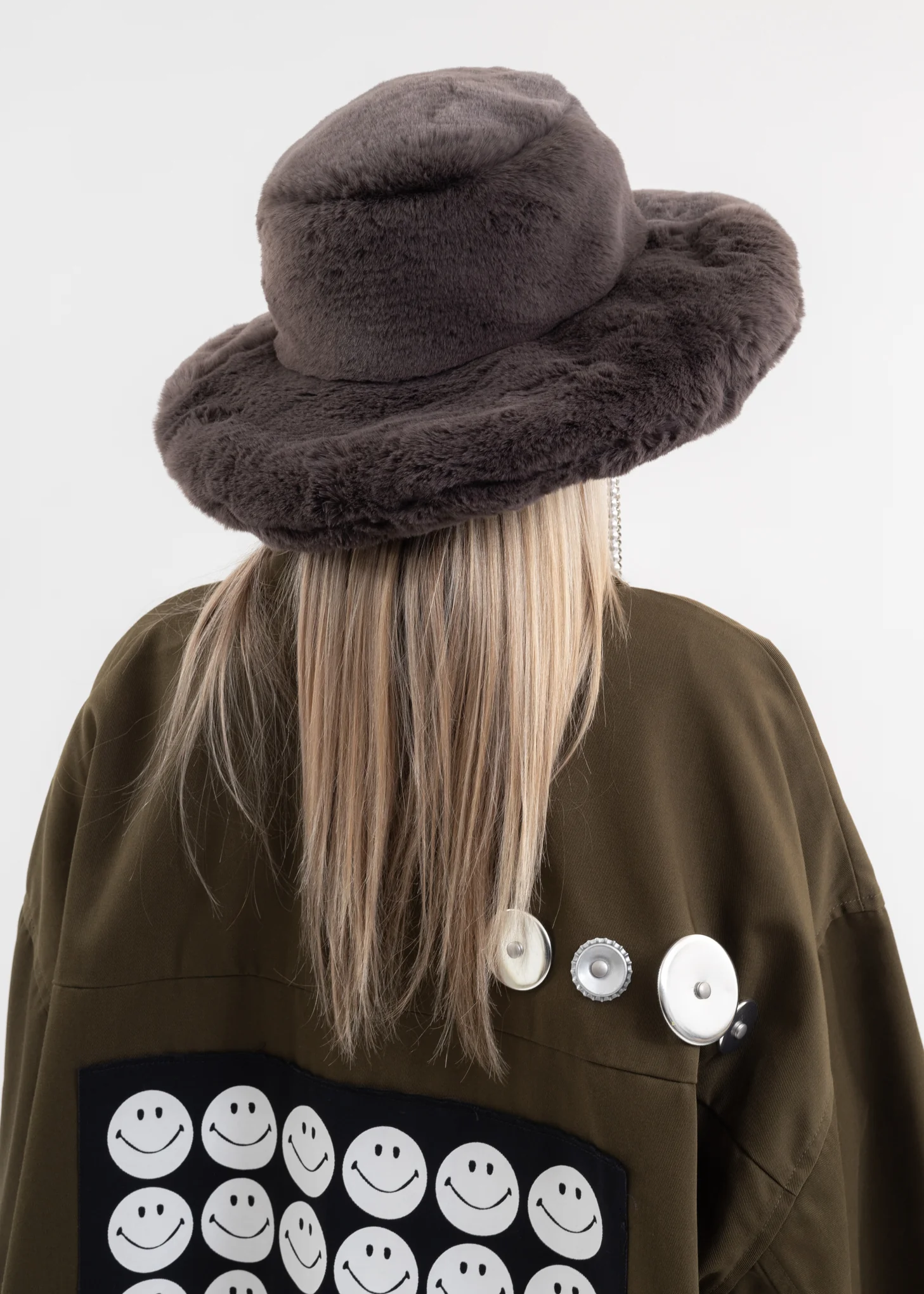 Grey Big Fur Hat KIDILL × CA4LA Collaboration - Image 3