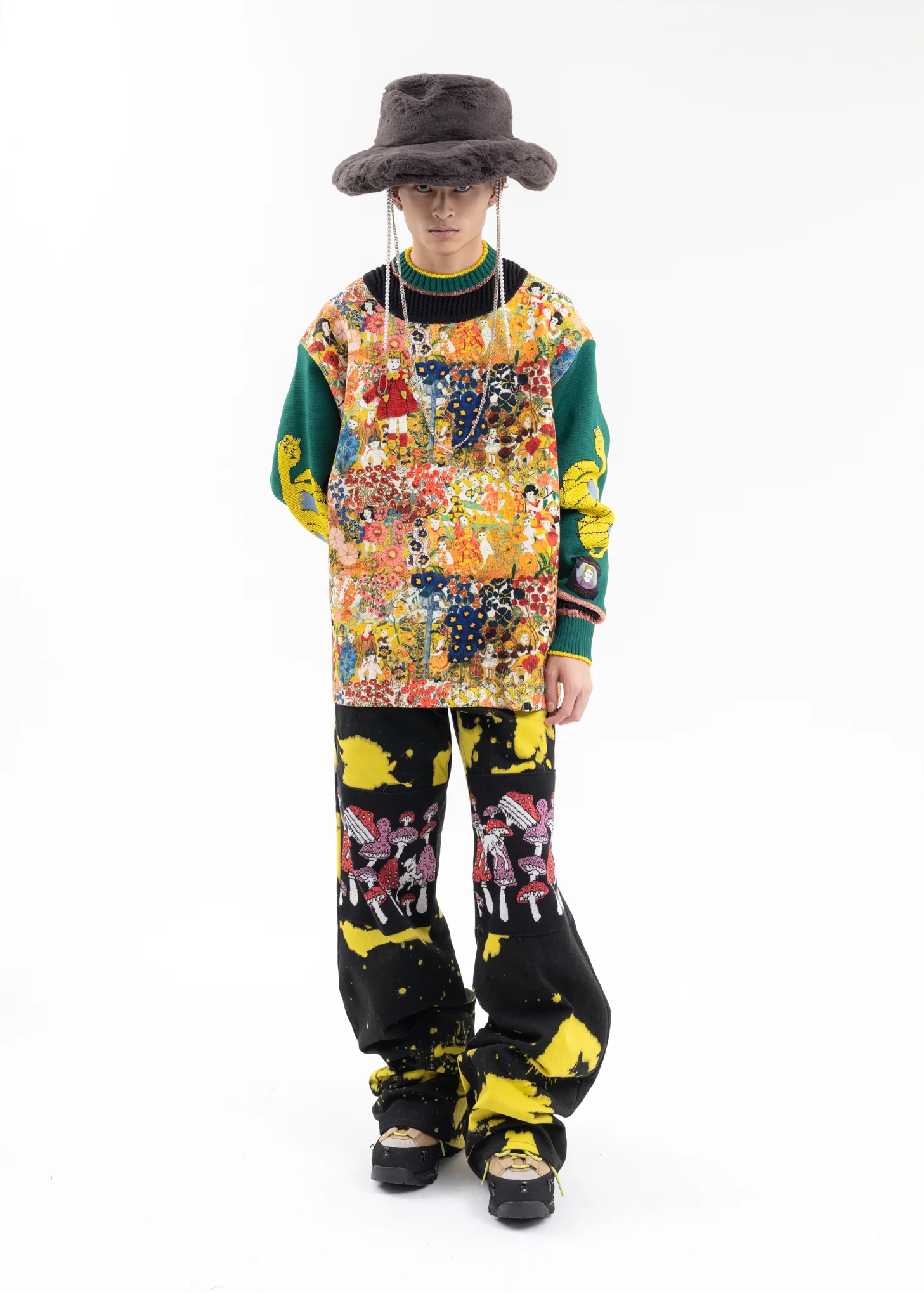 Grey Big Fur Hat KIDILL × CA4LA Collaboration - Image 5