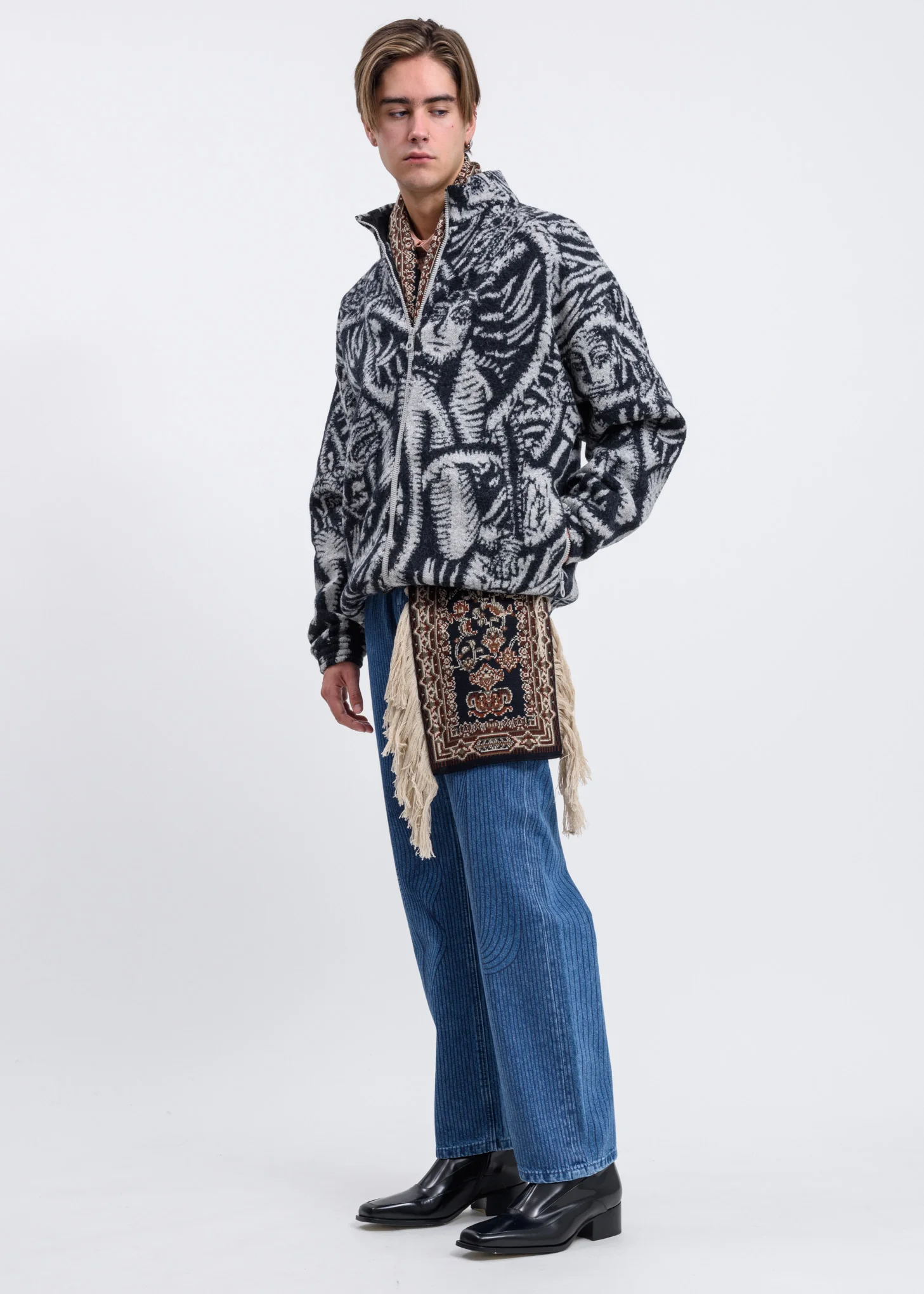 Grey And Black Knit Jacket - Image 5