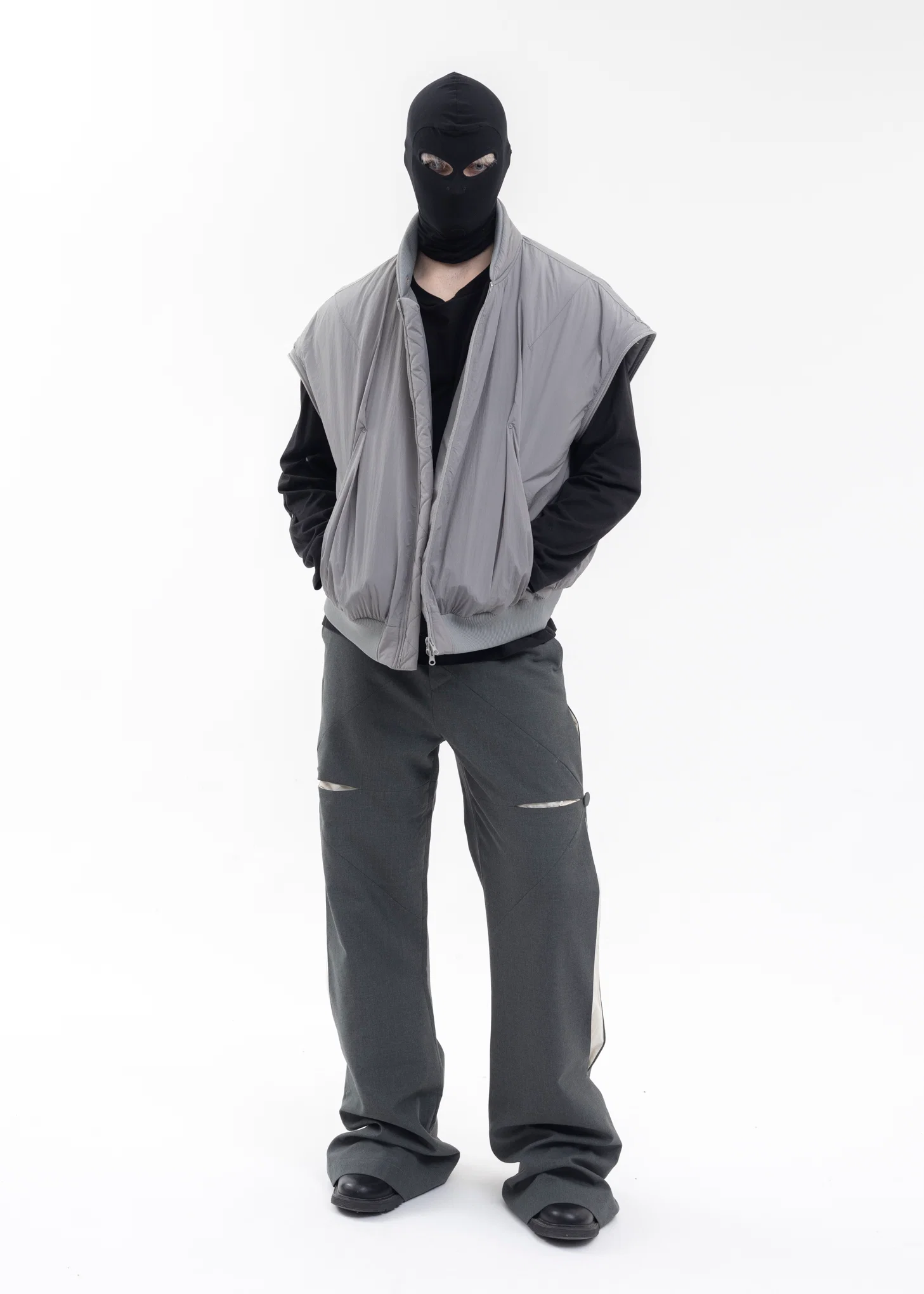 GREY BOMBER EYELET EMBROIDERY FRONT - Image 11