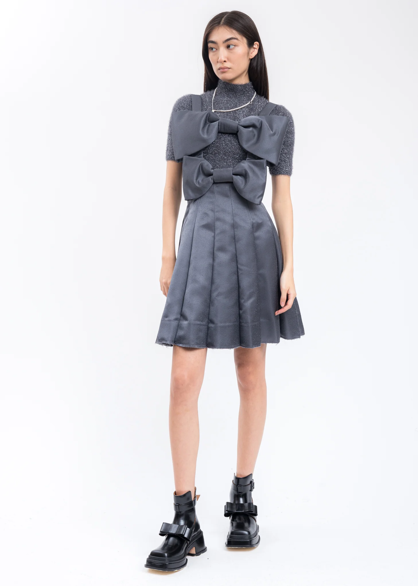 Grey Bow Dress - Image 5