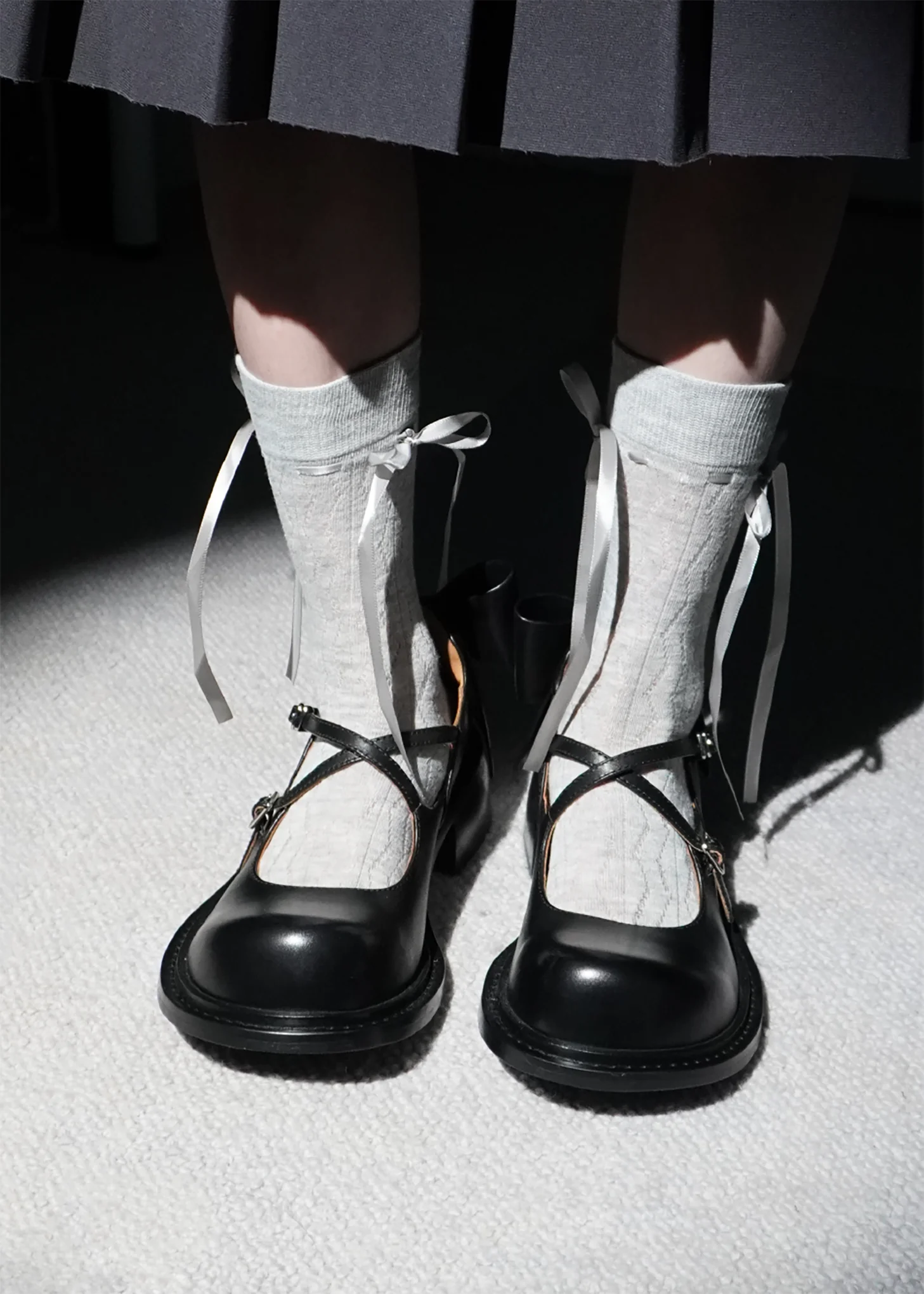 Grey Bow Lace Socks - Image 4