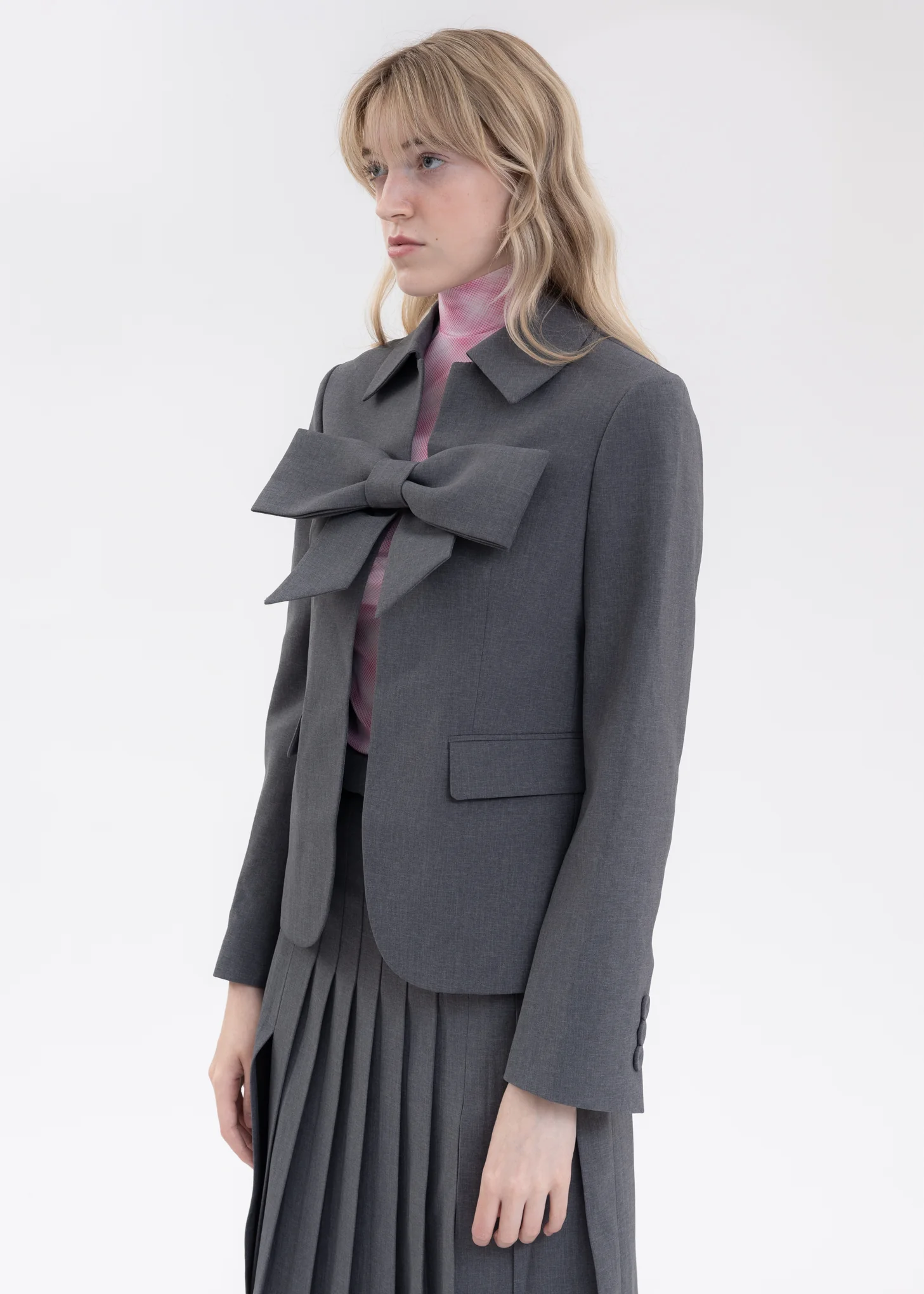 Grey Bow Suit Jacket - Image 2