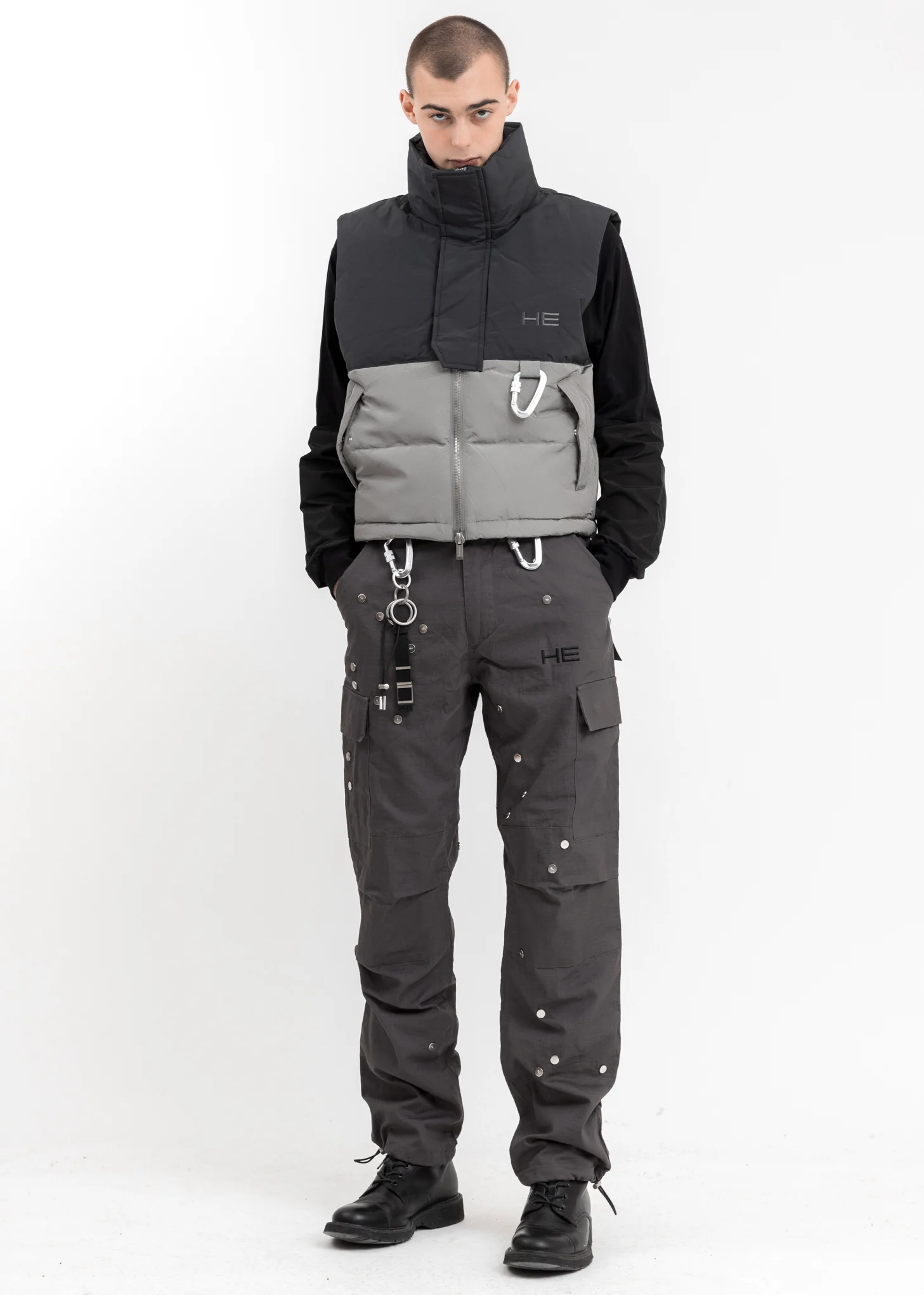 Grey Carabiner Down Vest - Image 5