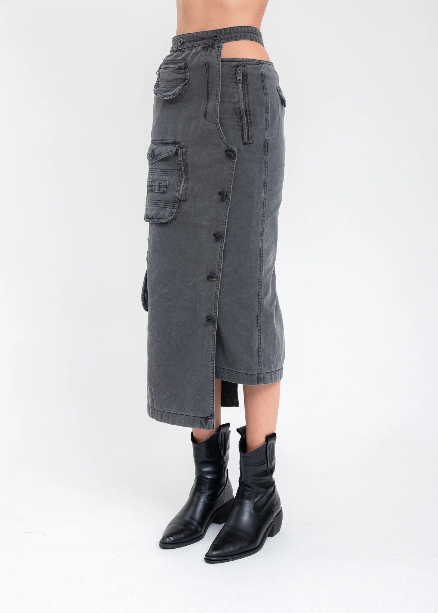 Grey Cargo Skirt - Image 2