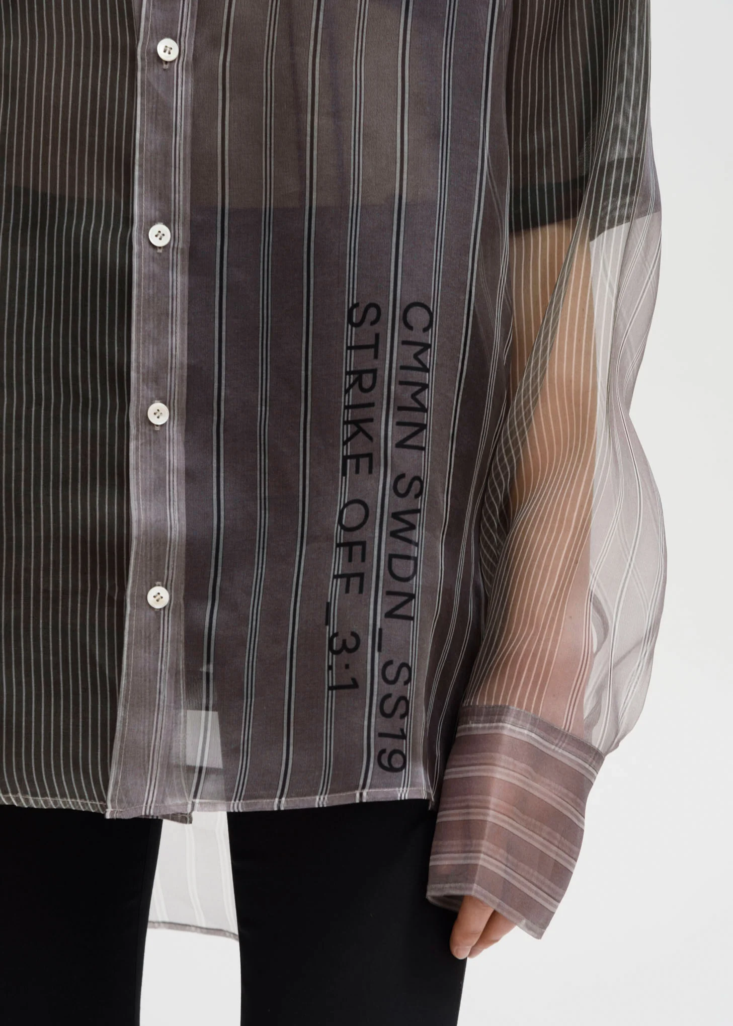 Grey Cecil Strike Off Silk Shirt - Image 4