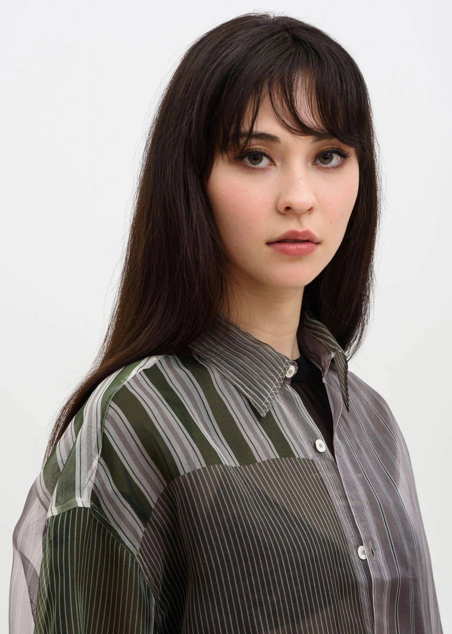 Grey Cecil Strike Off Silk Shirt - Image 5