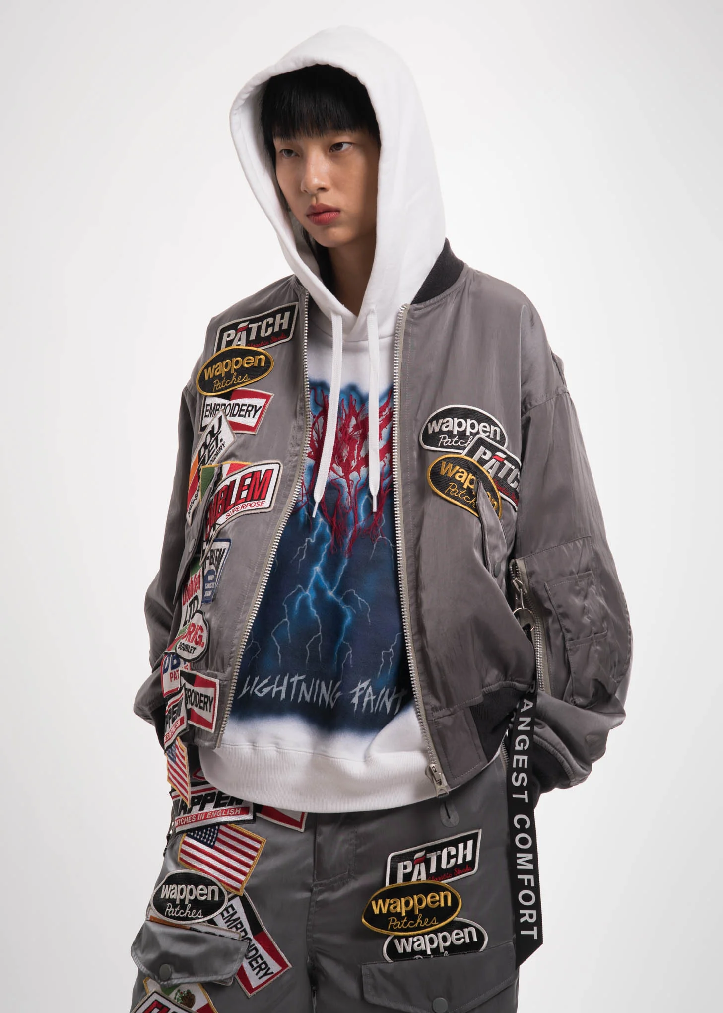 Grey Chaos Patches Bomber - Image 3